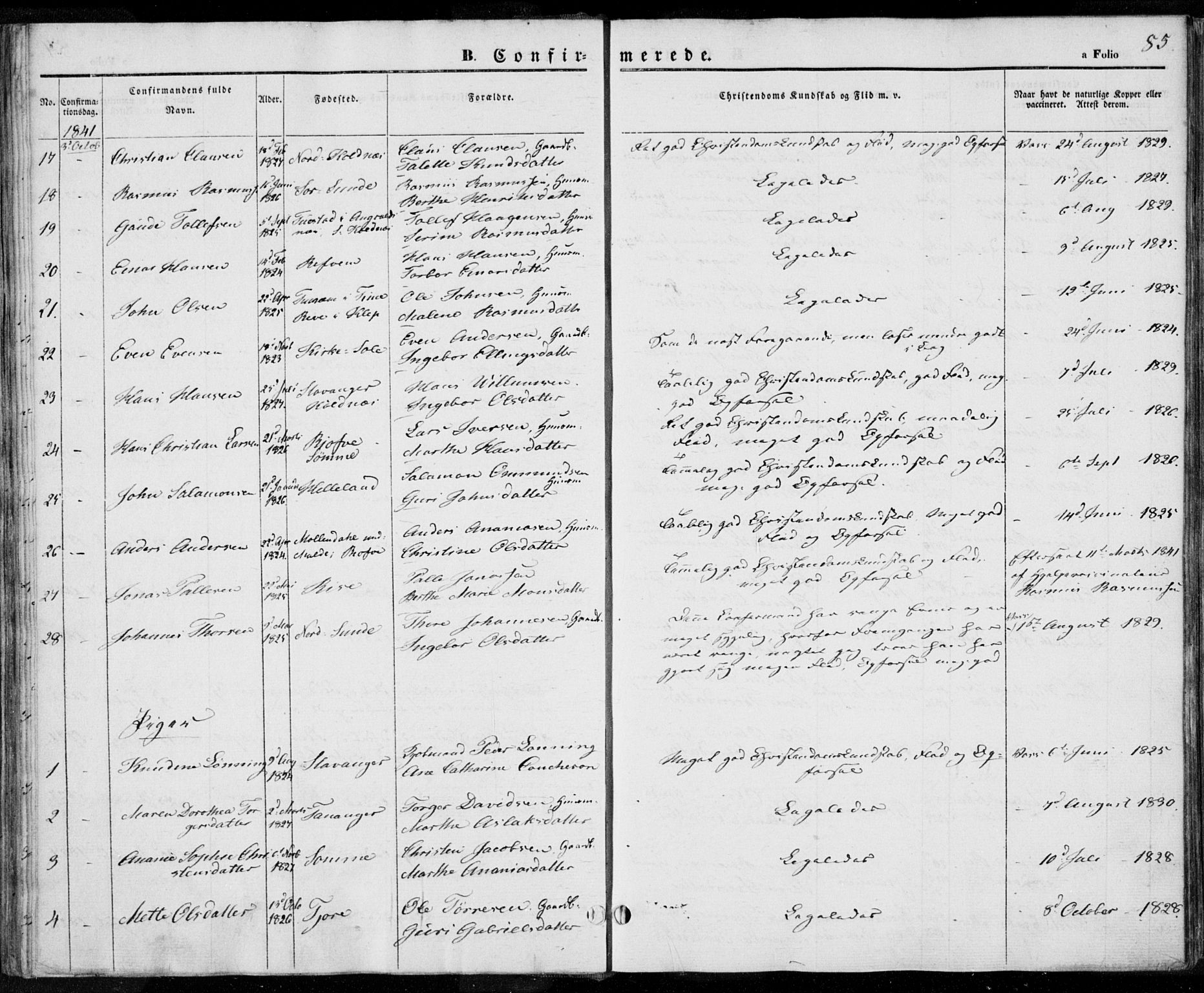 Håland sokneprestkontor, SAST/A-101802/001/30BA/L0006: Parish register (official) no. A 6, 1842-1853, p. 85
