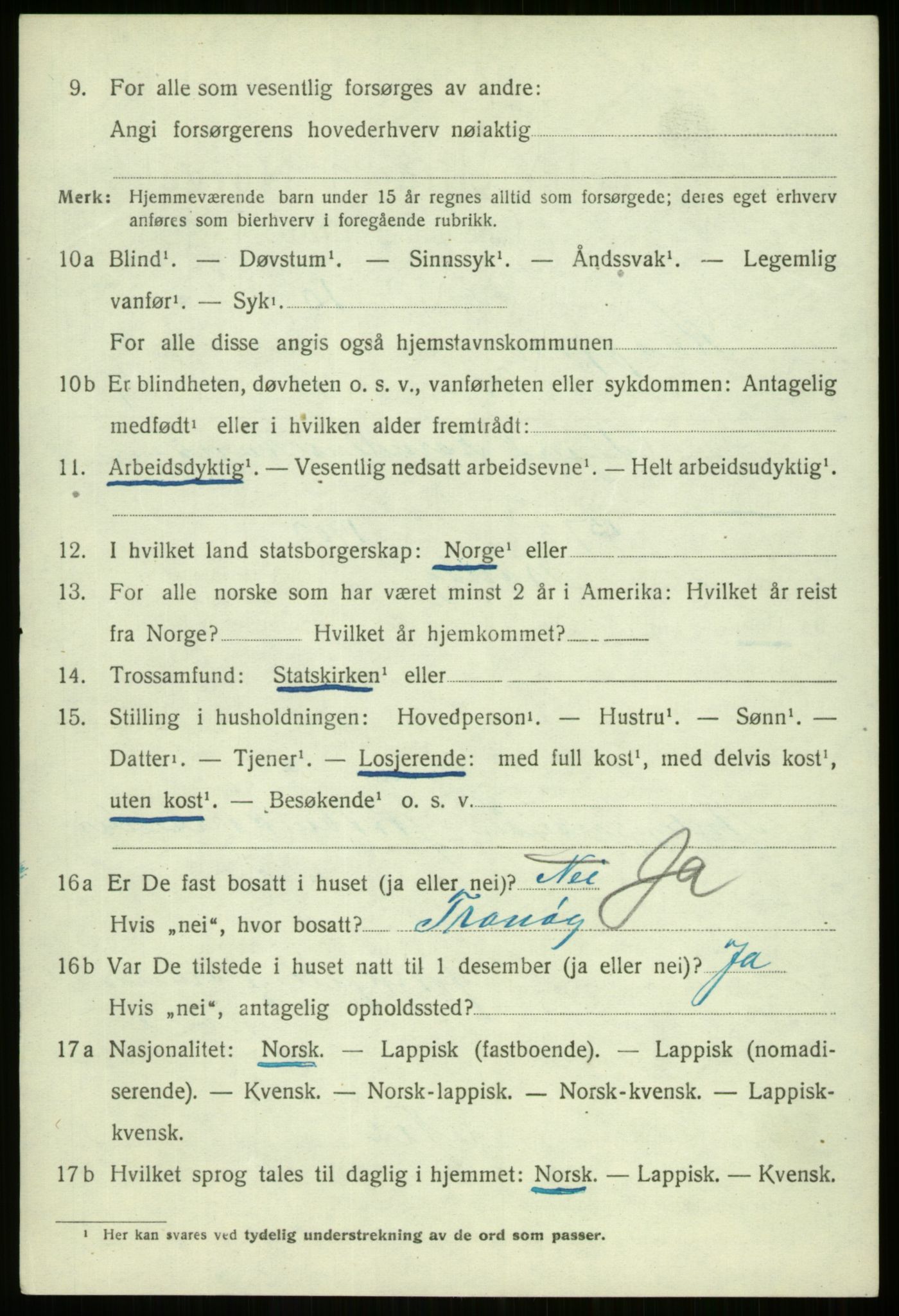 SATØ, 1920 census for Kvæfjord, 1920, p. 4514