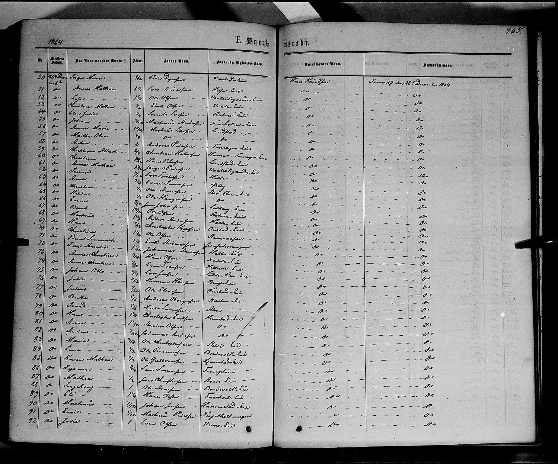 Stange prestekontor, SAH/PREST-002/K/L0013: Parish register (official) no. 13, 1862-1879, p. 465