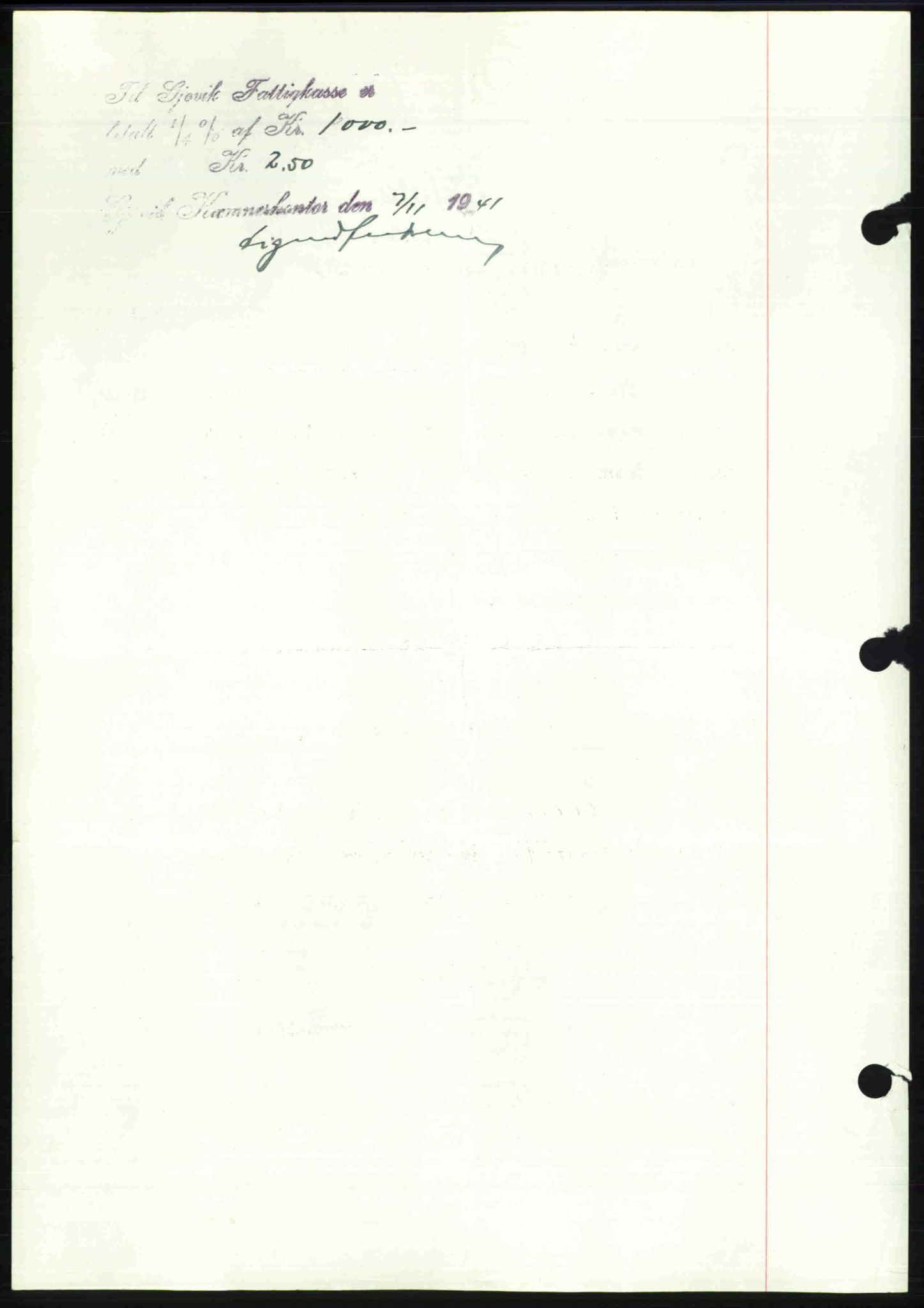 Toten tingrett, SAH/TING-006/H/Hb/Hbc/L0008: Mortgage book no. Hbc-08, 1941-1941, Diary no: : 2230/1941