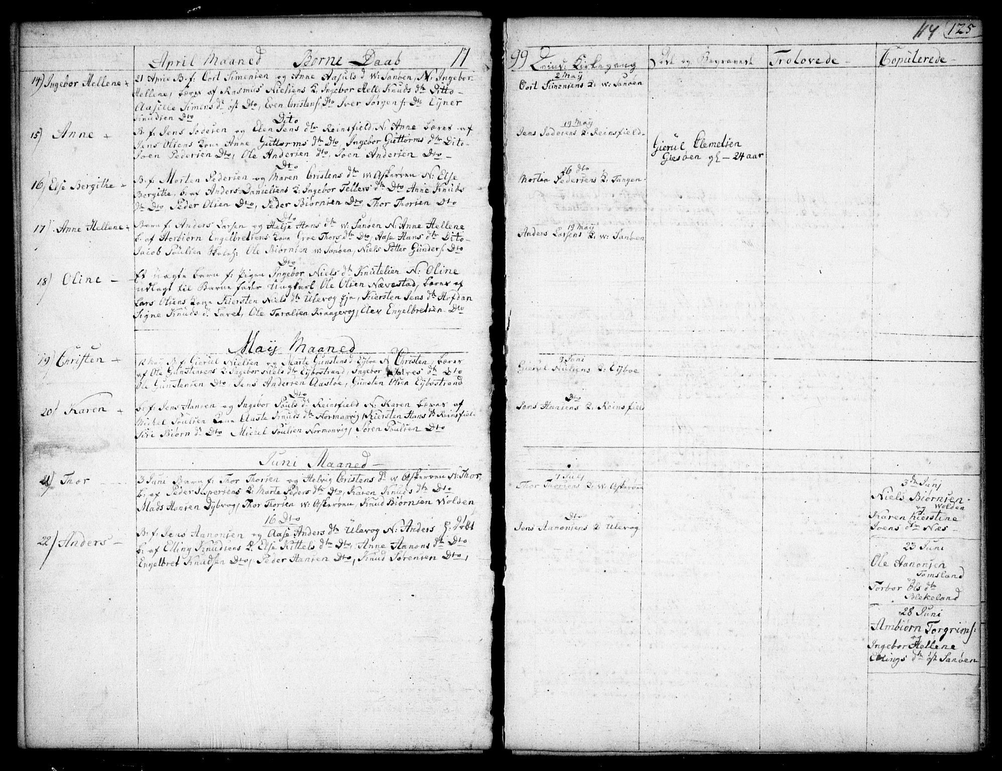 Dypvåg sokneprestkontor, AV/SAK-1111-0007/F/Fb/Fba/L0007: Parish register (copy) no. B 7, 1762-1810, p. 114