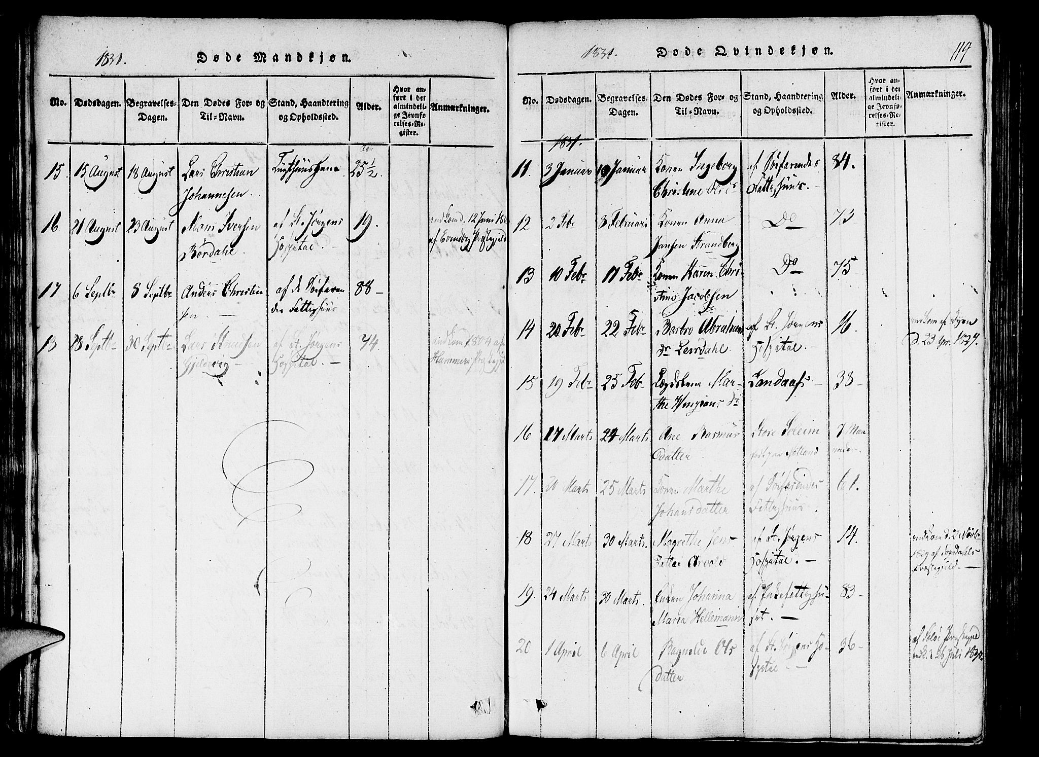 St. Jørgens hospital og Årstad sokneprestembete, AV/SAB-A-99934: Parish register (official) no. A 3, 1815-1843, p. 114