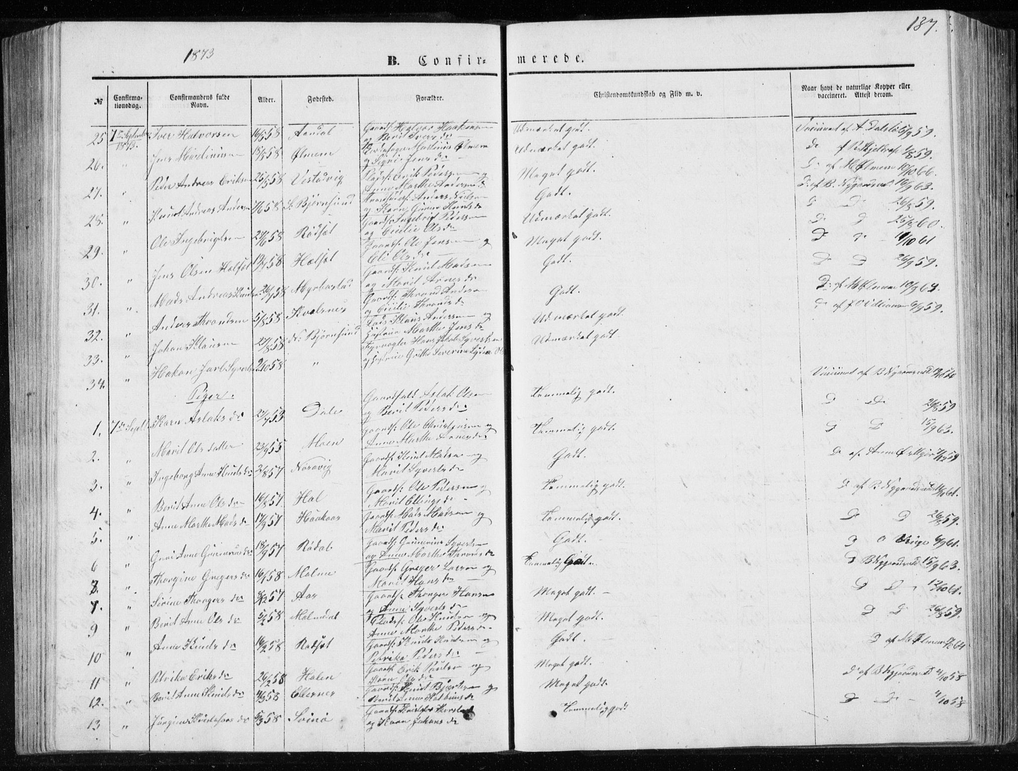 Ministerialprotokoller, klokkerbøker og fødselsregistre - Møre og Romsdal, SAT/A-1454/565/L0754: Parish register (copy) no. 565C03, 1870-1896, p. 137