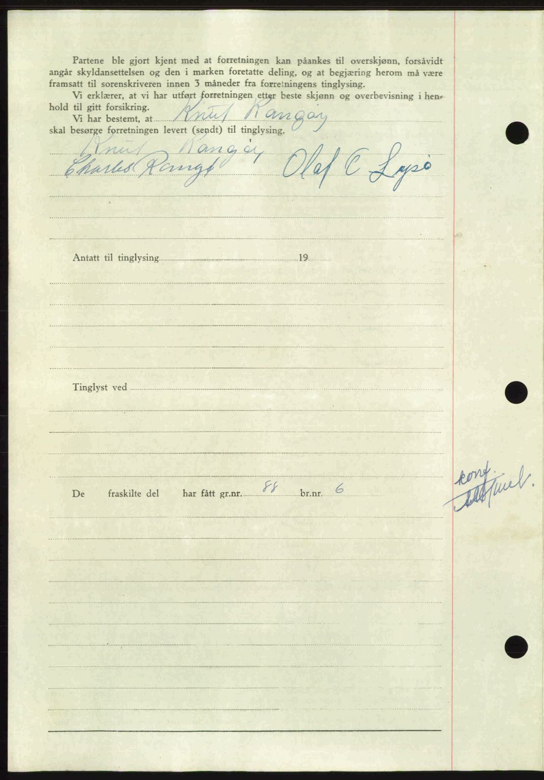 Nordmøre sorenskriveri, AV/SAT-A-4132/1/2/2Ca: Mortgage book no. A110, 1948-1949, Diary no: : 61/1949