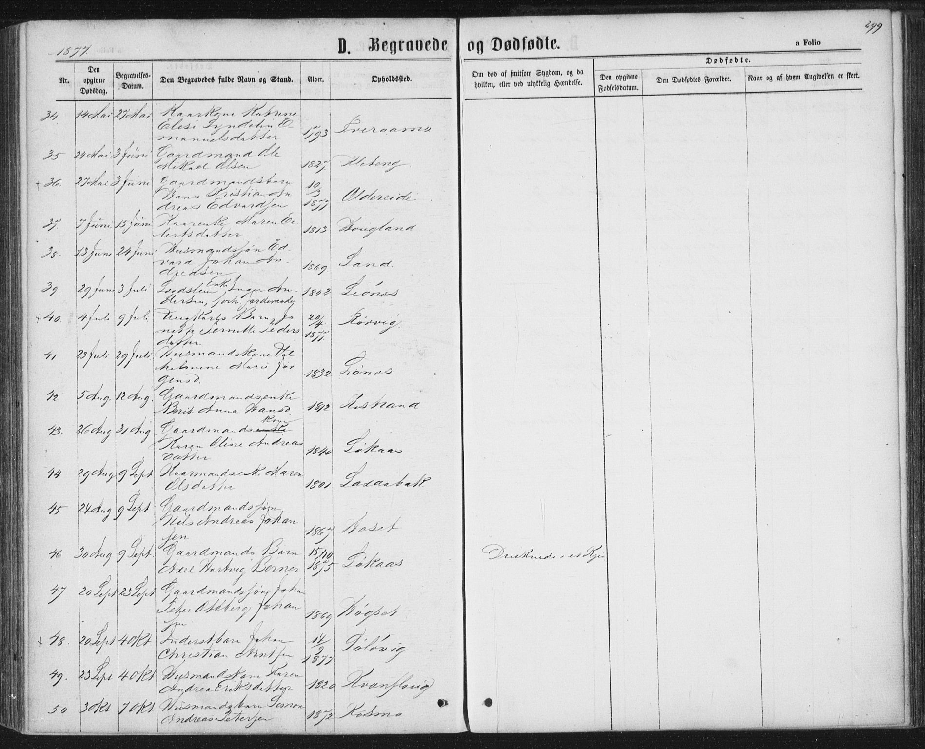 Ministerialprotokoller, klokkerbøker og fødselsregistre - Nordland, SAT/A-1459/852/L0739: Parish register (official) no. 852A09, 1866-1877, p. 299