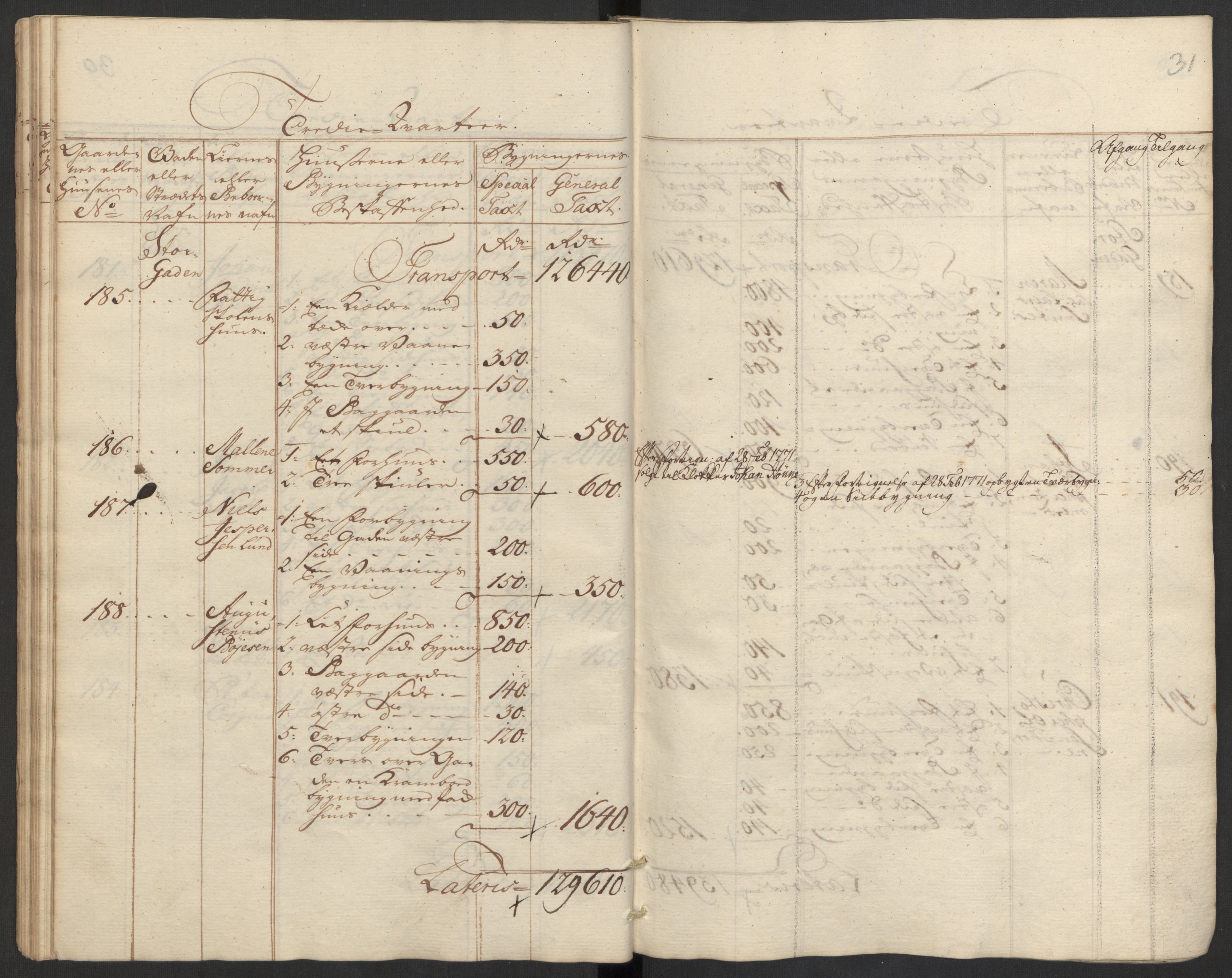 Kommersekollegiet, Brannforsikringskontoret 1767-1814, RA/EA-5458/F/Fa/L0008/0002: Bragernes / Branntakstprotokoll, 1767, p. 31