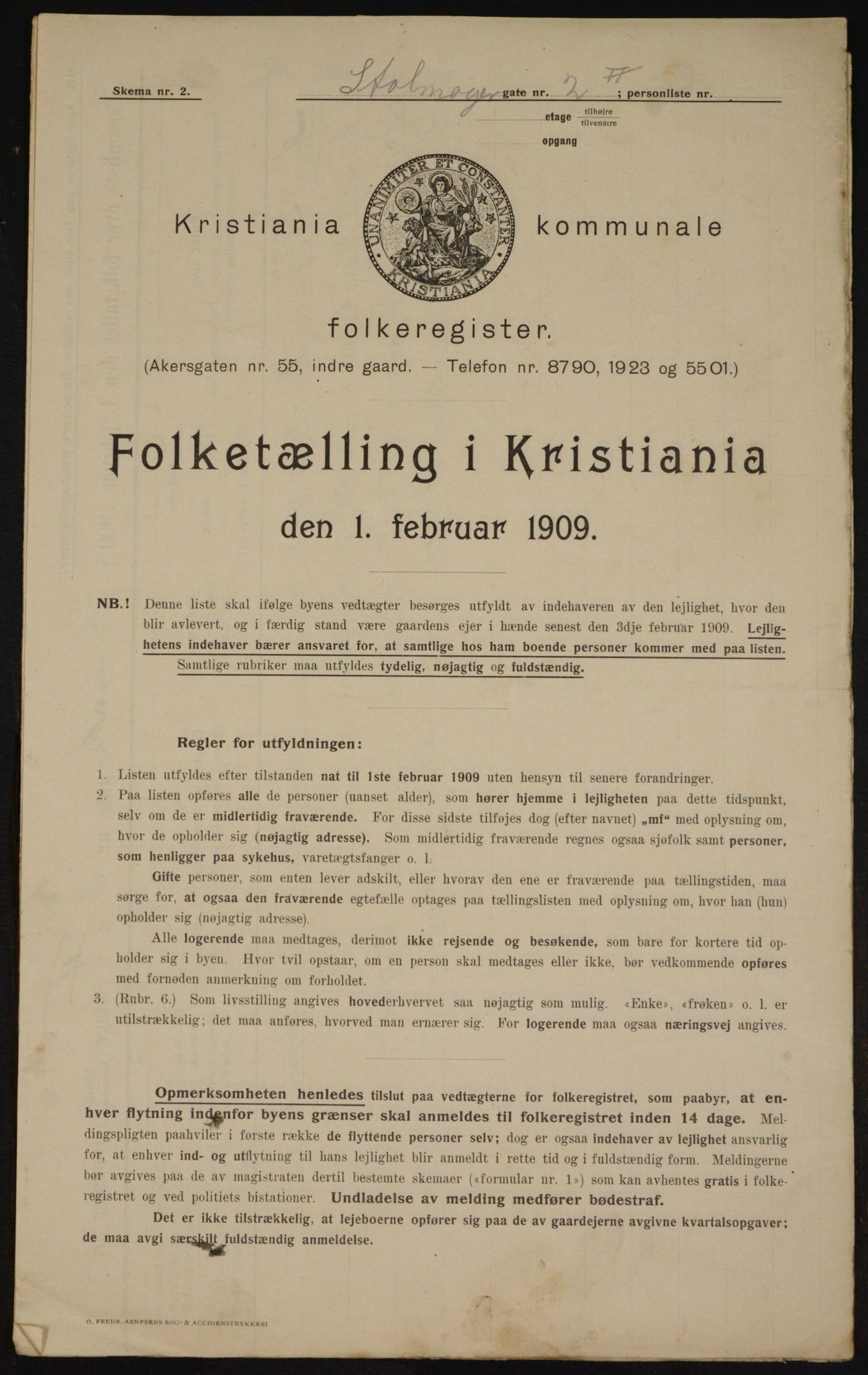 OBA, Municipal Census 1909 for Kristiania, 1909, p. 92787