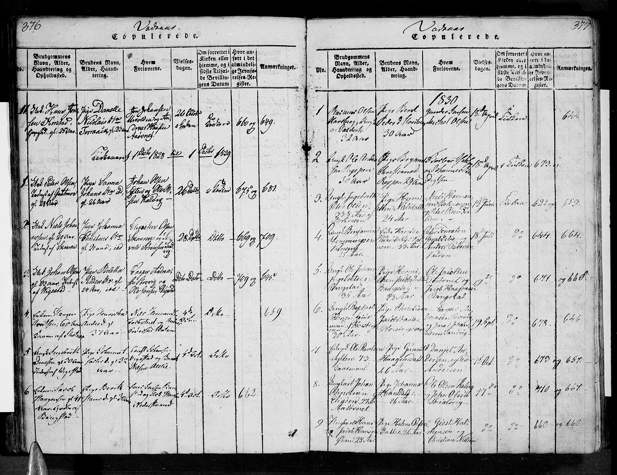 Ministerialprotokoller, klokkerbøker og fødselsregistre - Nordland, AV/SAT-A-1459/810/L0142: Parish register (official) no. 810A06 /1, 1819-1841, p. 376-377