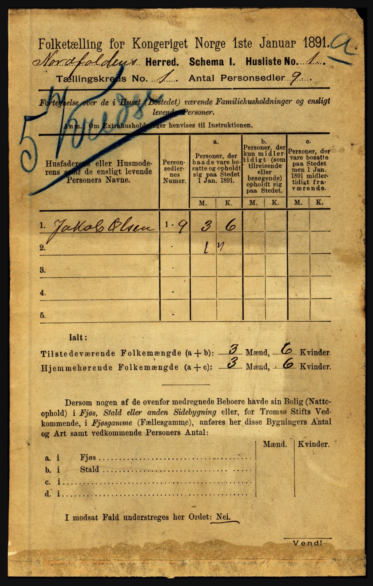 RA, 1891 census for 1846 Nordfold-Kjerringøy, 1891, p. 28