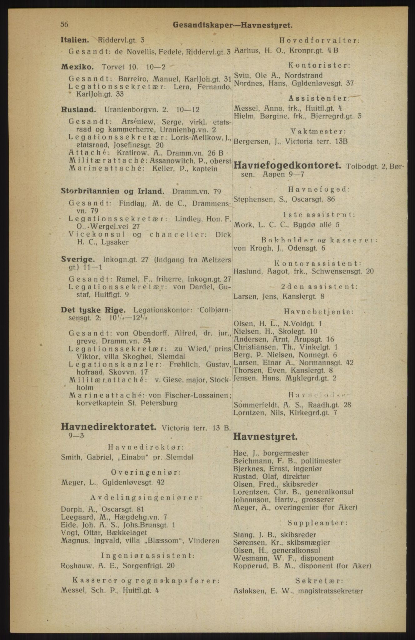 Kristiania/Oslo adressebok, PUBL/-, 1914, p. 56
