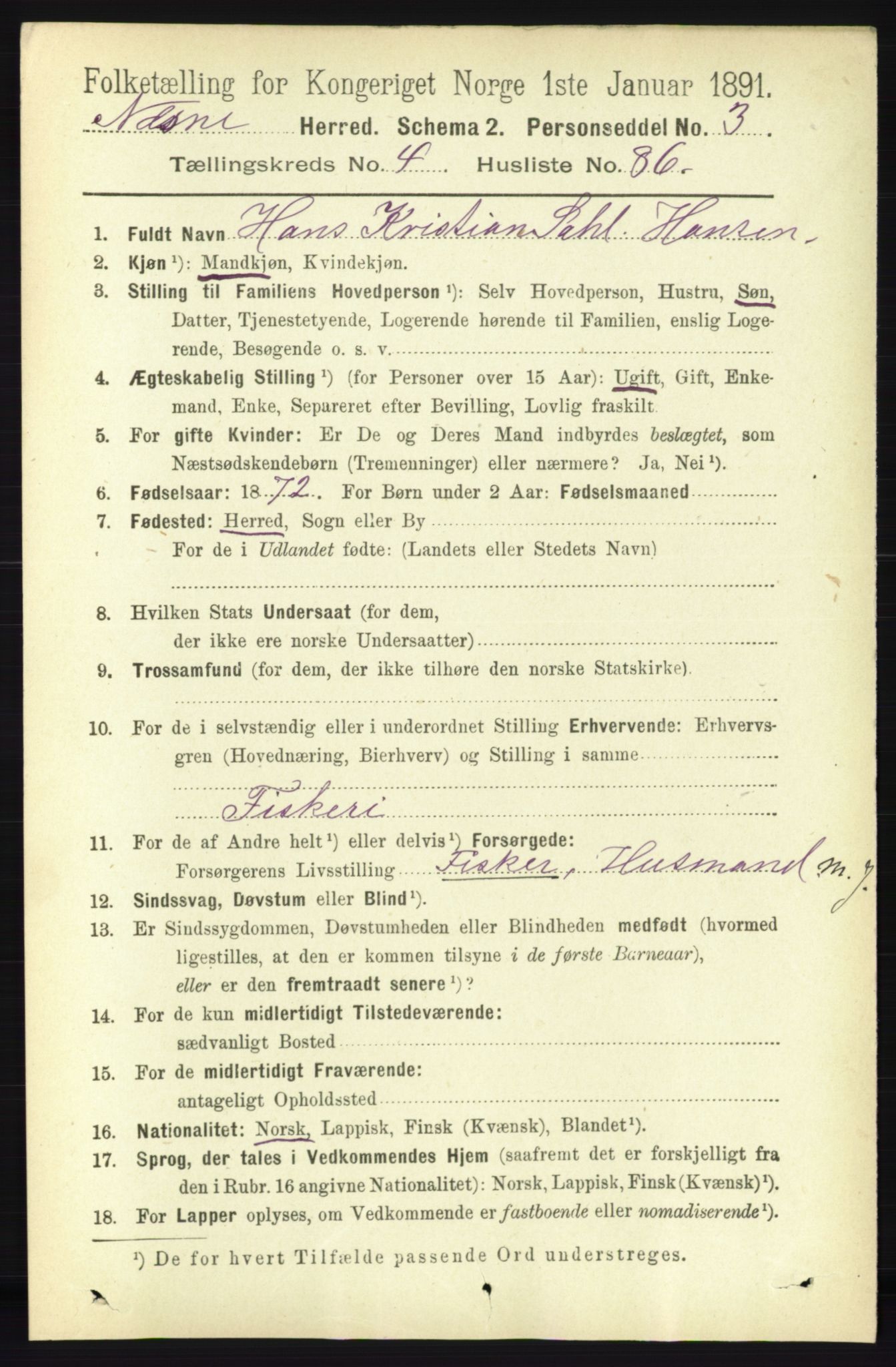 RA, 1891 census for 1828 Nesna, 1891, p. 2690