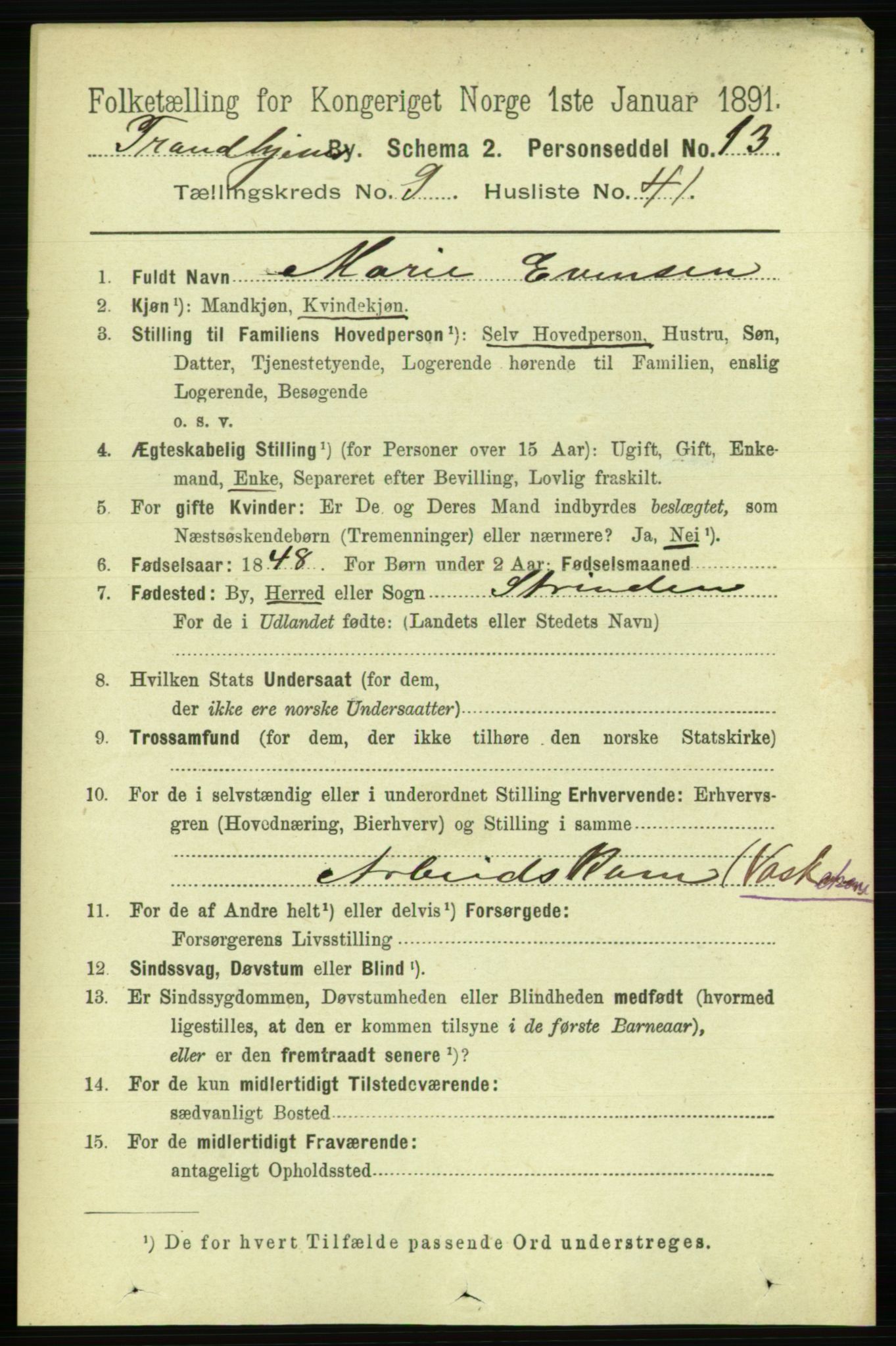 RA, 1891 census for 1601 Trondheim, 1891, p. 8086
