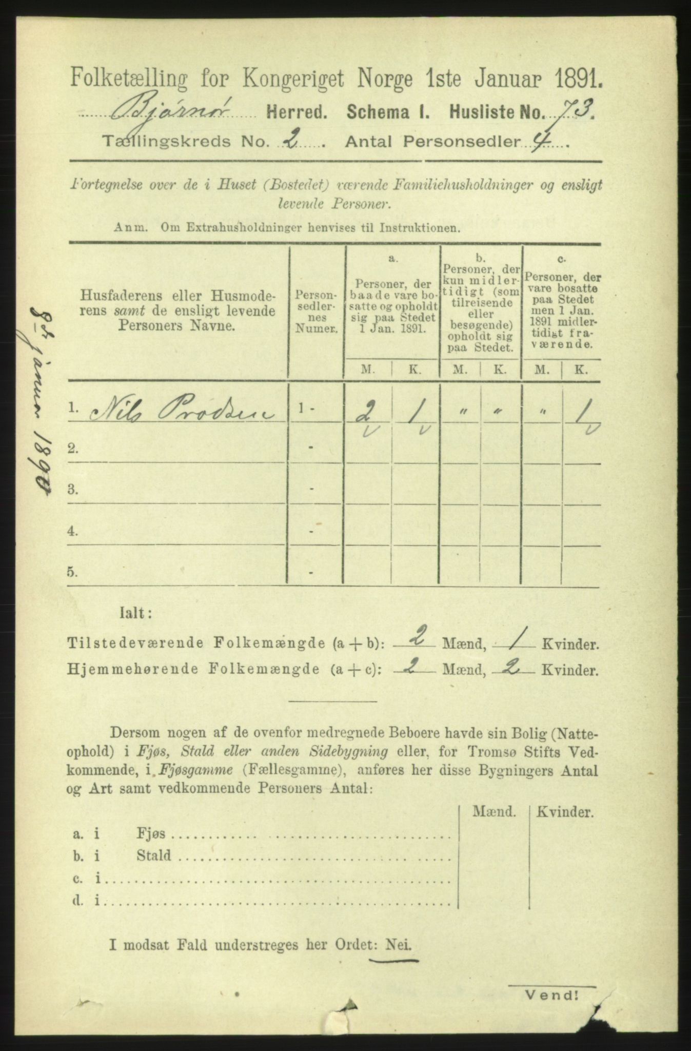 RA, 1891 census for 1632 Bjørnør, 1891, p. 627