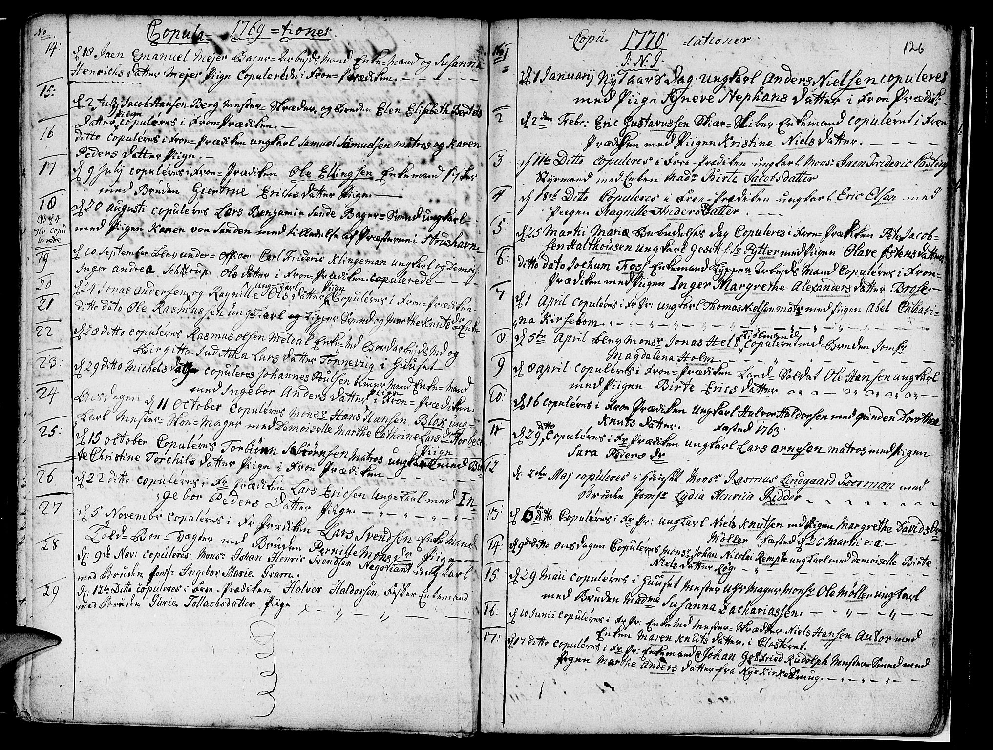 Nykirken Sokneprestembete, AV/SAB-A-77101/H/Haa/L0007: Parish register (official) no. A 7, 1719-1781, p. 126