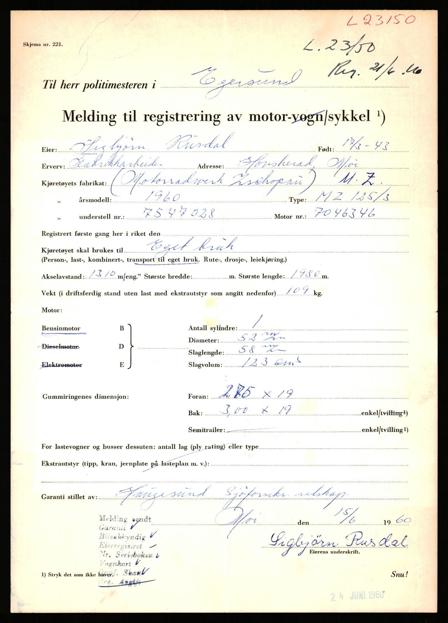 Stavanger trafikkstasjon, SAST/A-101942/0/F/L0040: L-22800 - L-23999, 1930-1971, p. 937