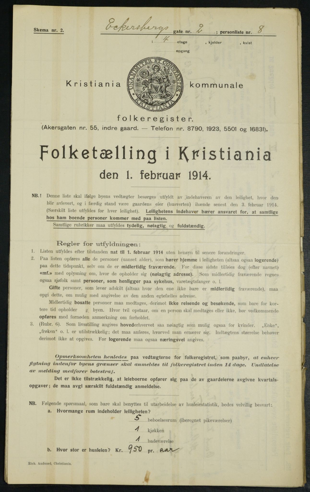 OBA, Municipal Census 1914 for Kristiania, 1914, p. 18370