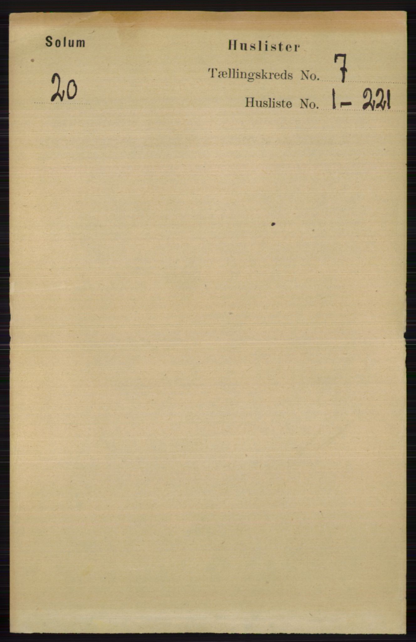 RA, 1891 census for 0818 Solum, 1891, p. 2487