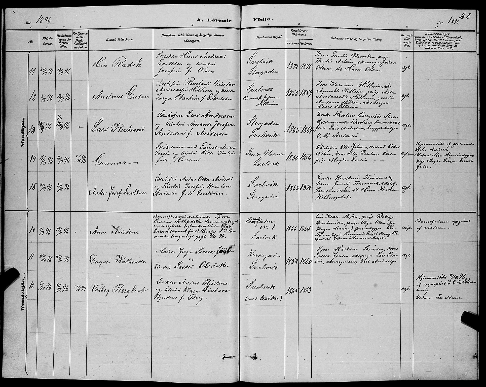 Strømm kirkebøker, AV/SAKO-A-322/G/Gb/L0001: Parish register (copy) no. II 1, 1889-1896, p. 28