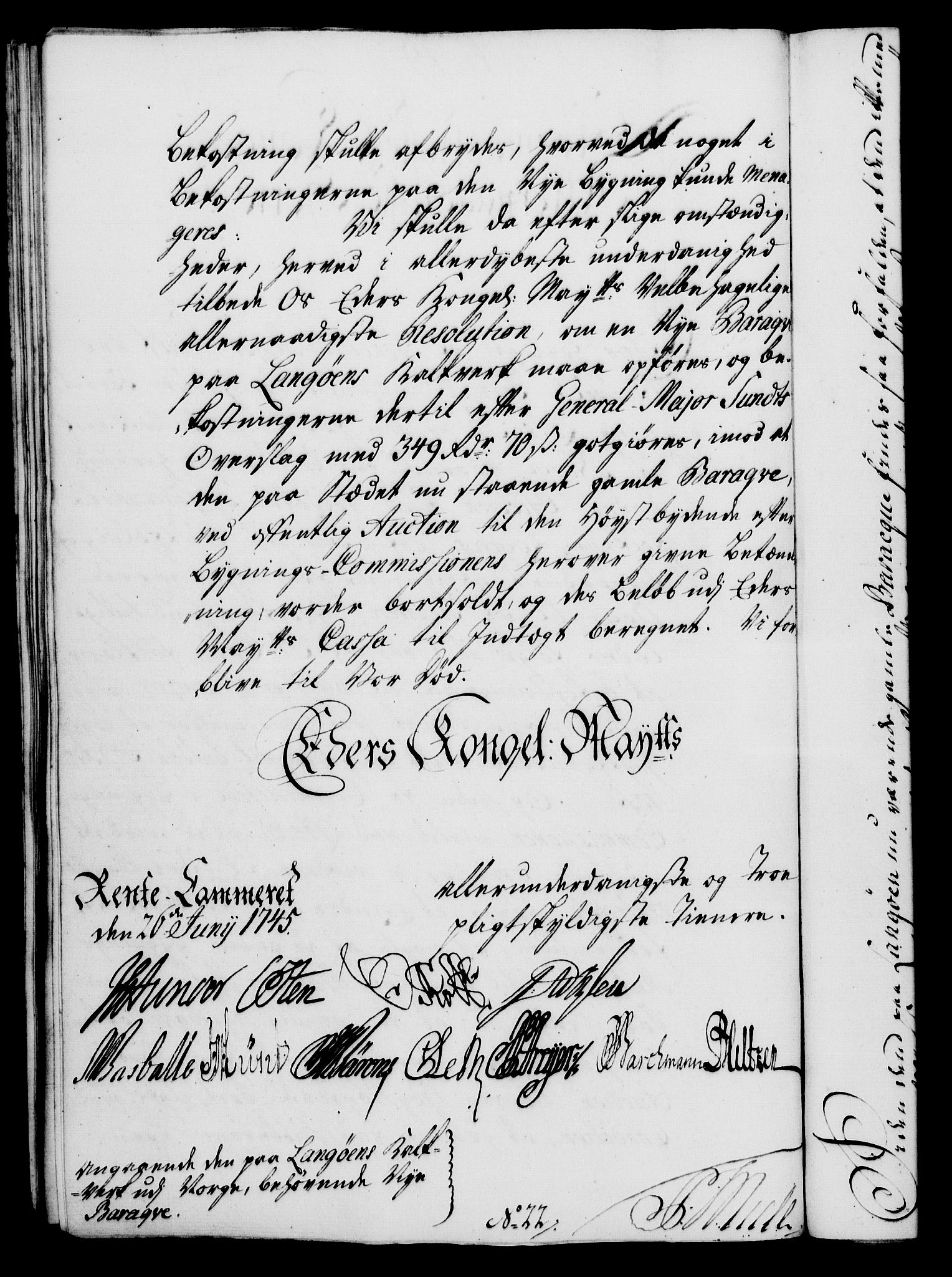 Rentekammeret, Kammerkanselliet, RA/EA-3111/G/Gf/Gfa/L0028: Norsk relasjons- og resolusjonsprotokoll (merket RK 52.28), 1745-1746, p. 314