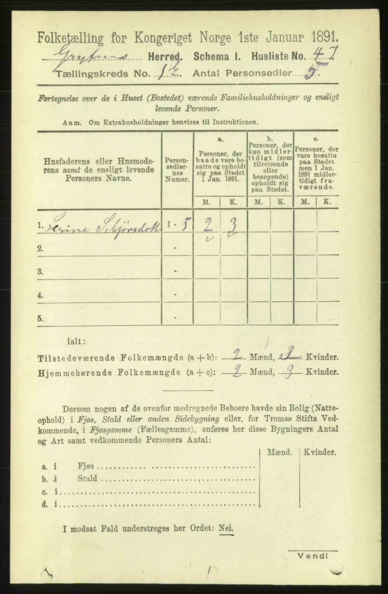 RA, 1891 census for 1539 Grytten, 1891, p. 193