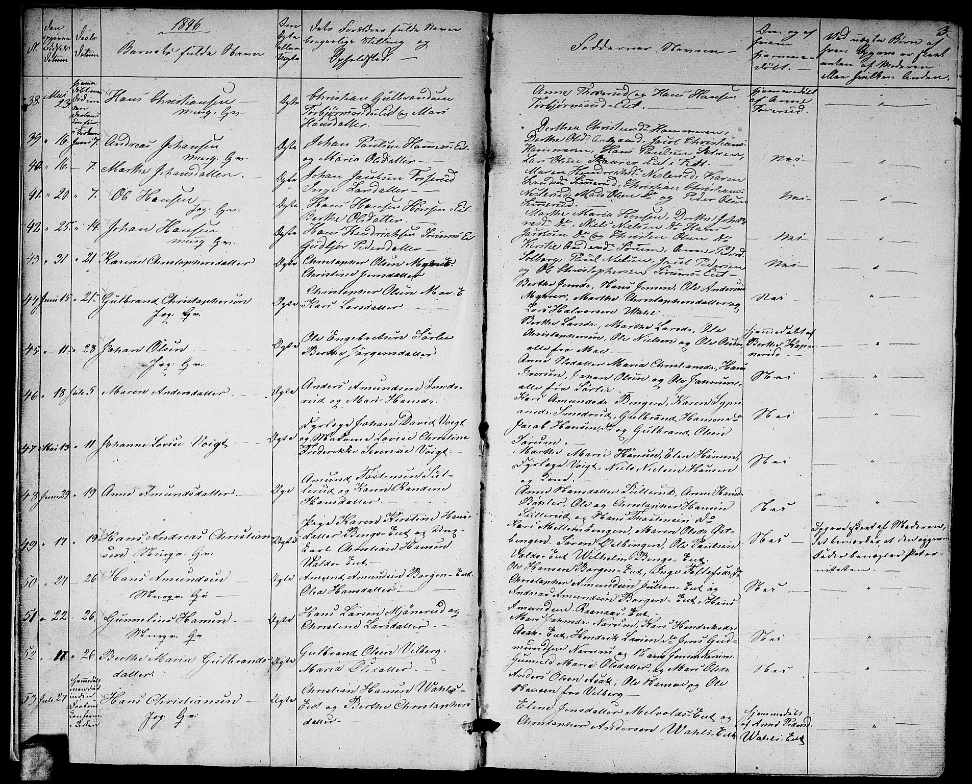 Sørum prestekontor Kirkebøker, AV/SAO-A-10303/G/Ga/L0003: Parish register (copy) no. I 3, 1846-1863, p. 3