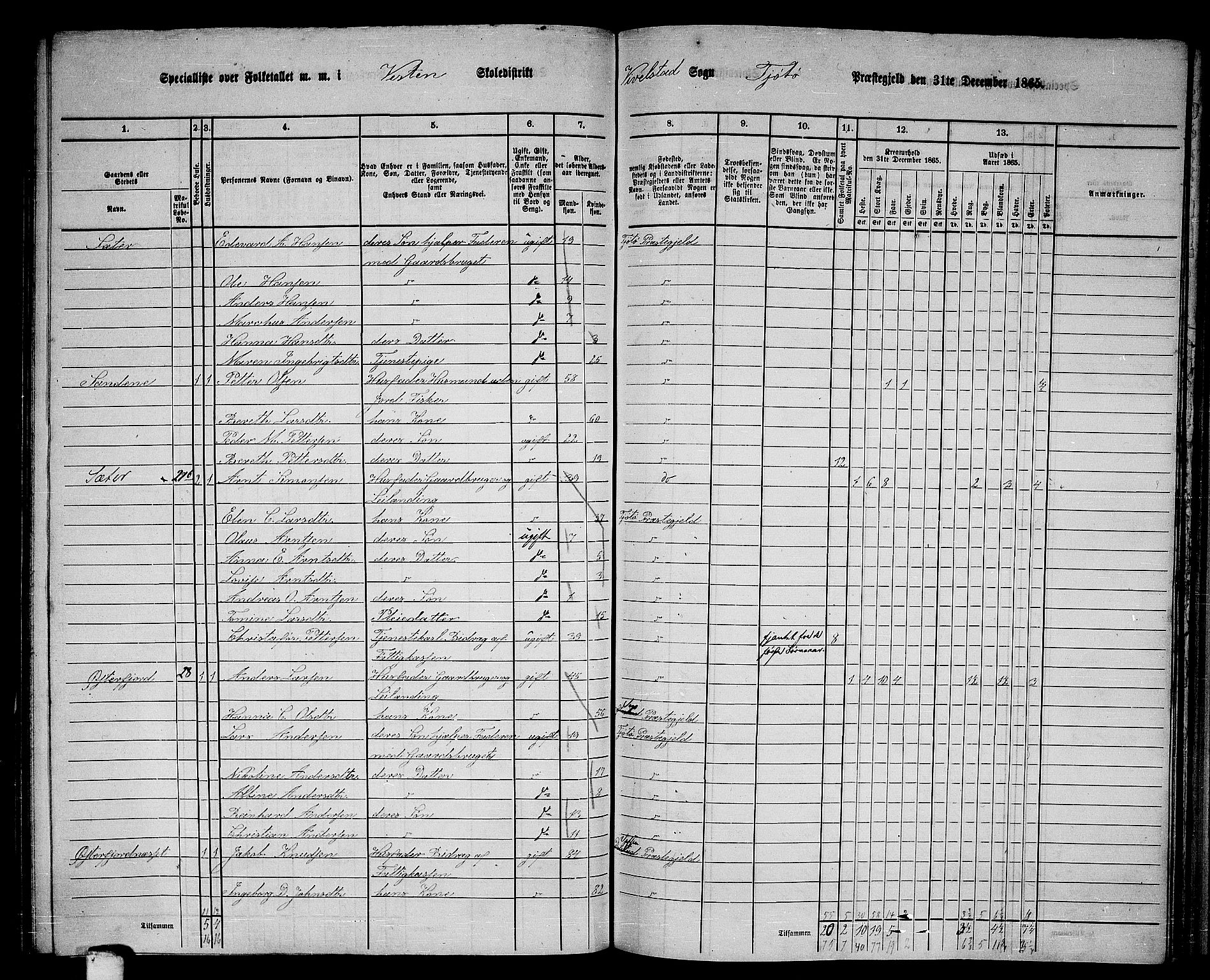 RA, 1865 census for Tjøtta, 1865, p. 113