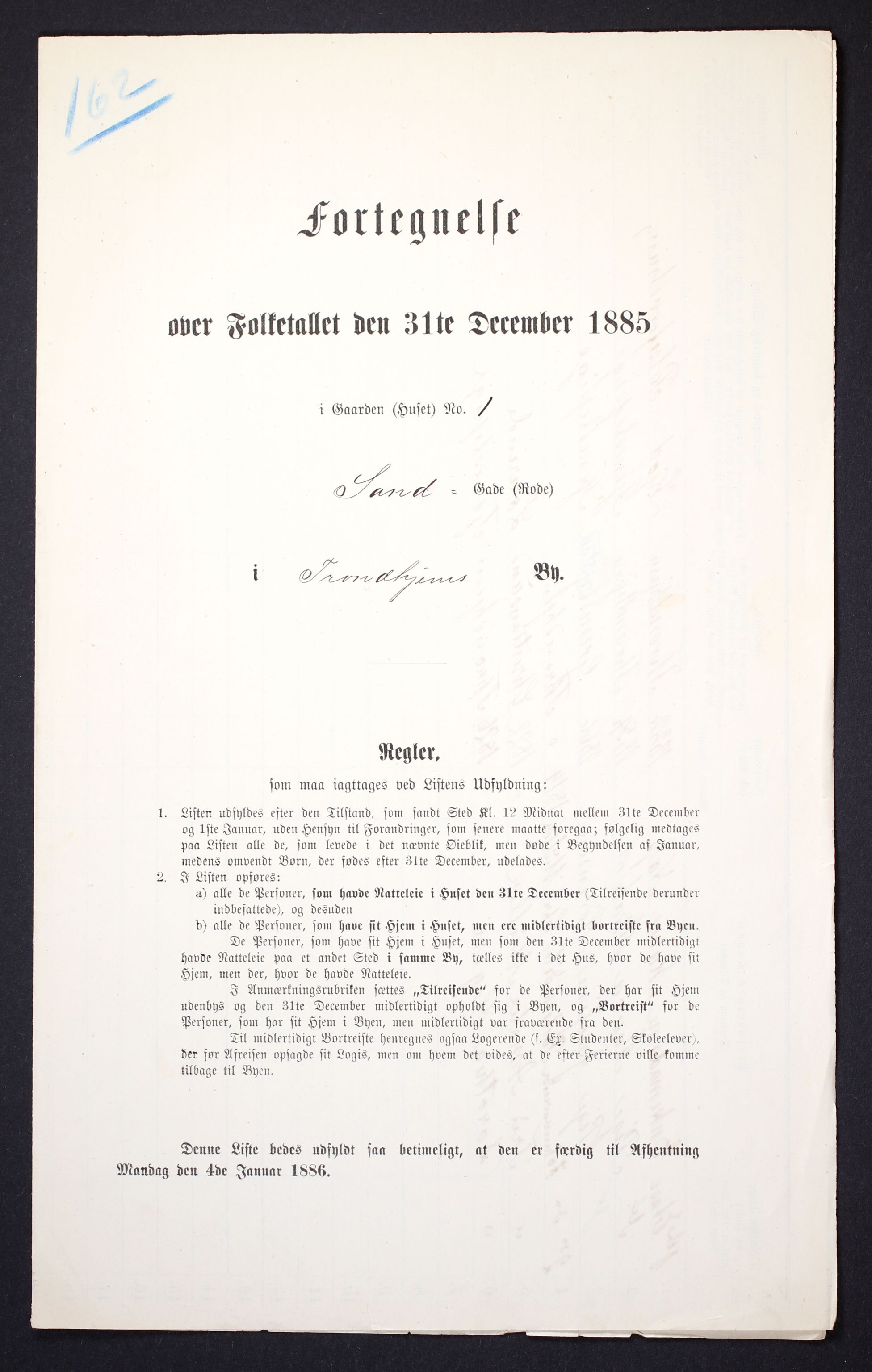 SAT, 1885 census for 1601 Trondheim, 1885, p. 880