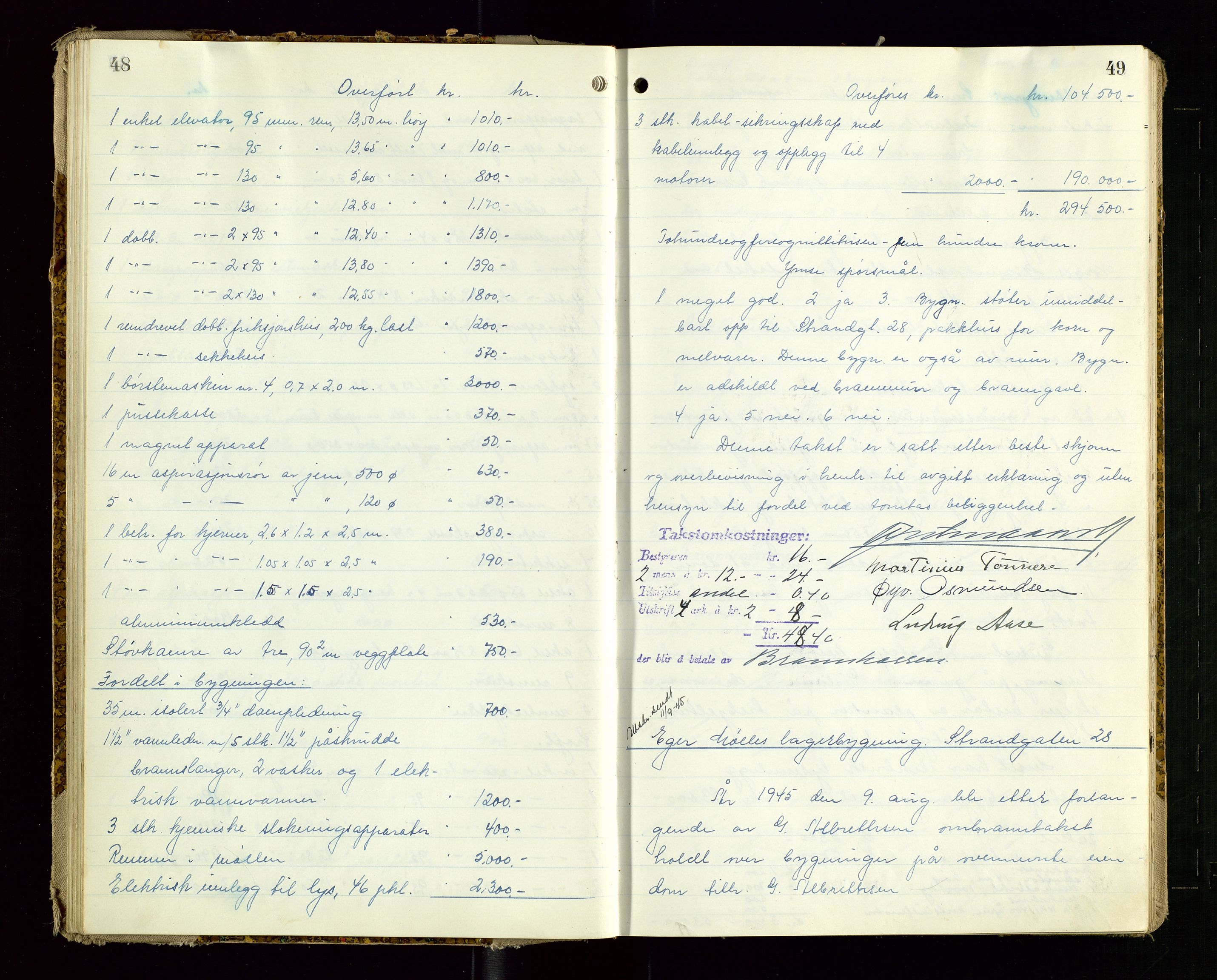 Eigersund lensmannskontor, AV/SAST-A-100171/God/L0013: "Branntakstprotokoll", 1944-1951, p. 48-49