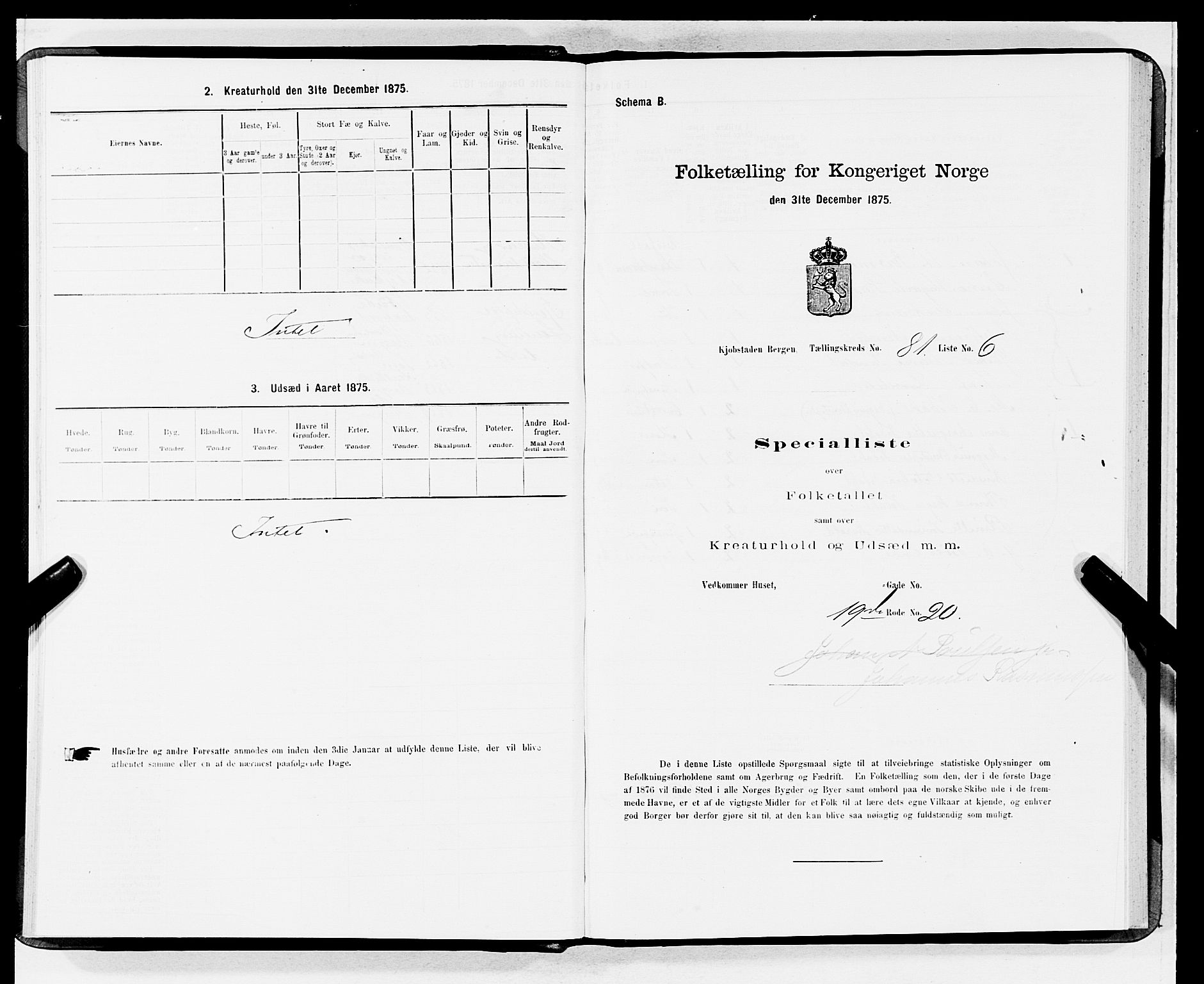 SAB, 1875 census for 1301 Bergen, 1875, p. 4350