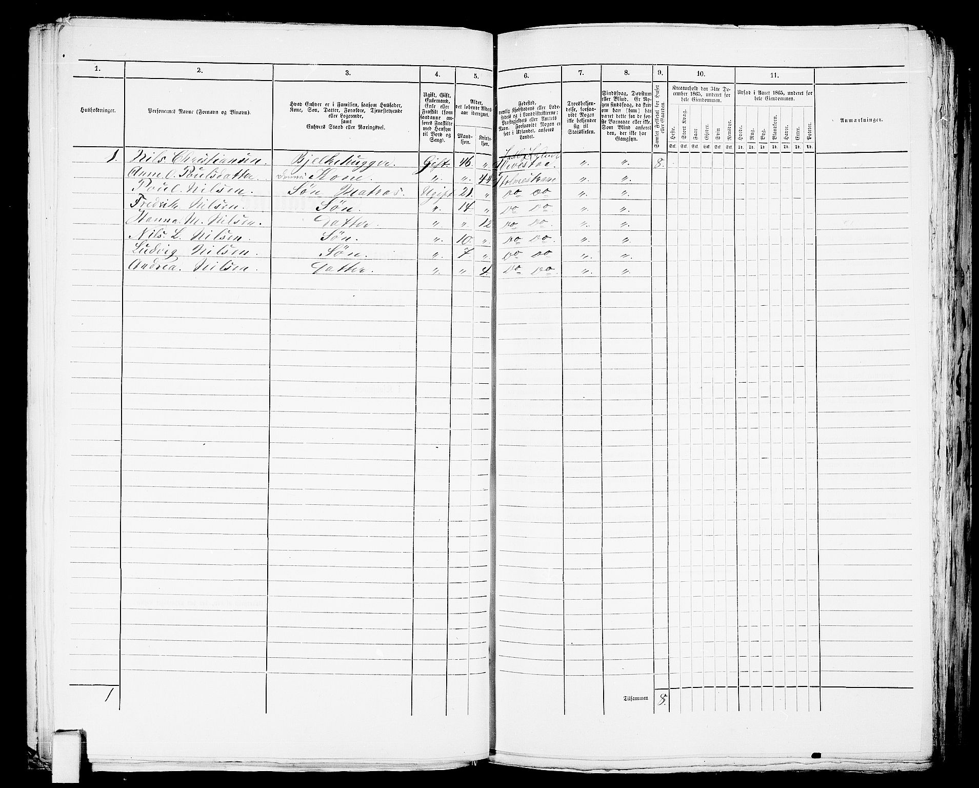 RA, 1865 census for Botne/Holmestrand, 1865, p. 91