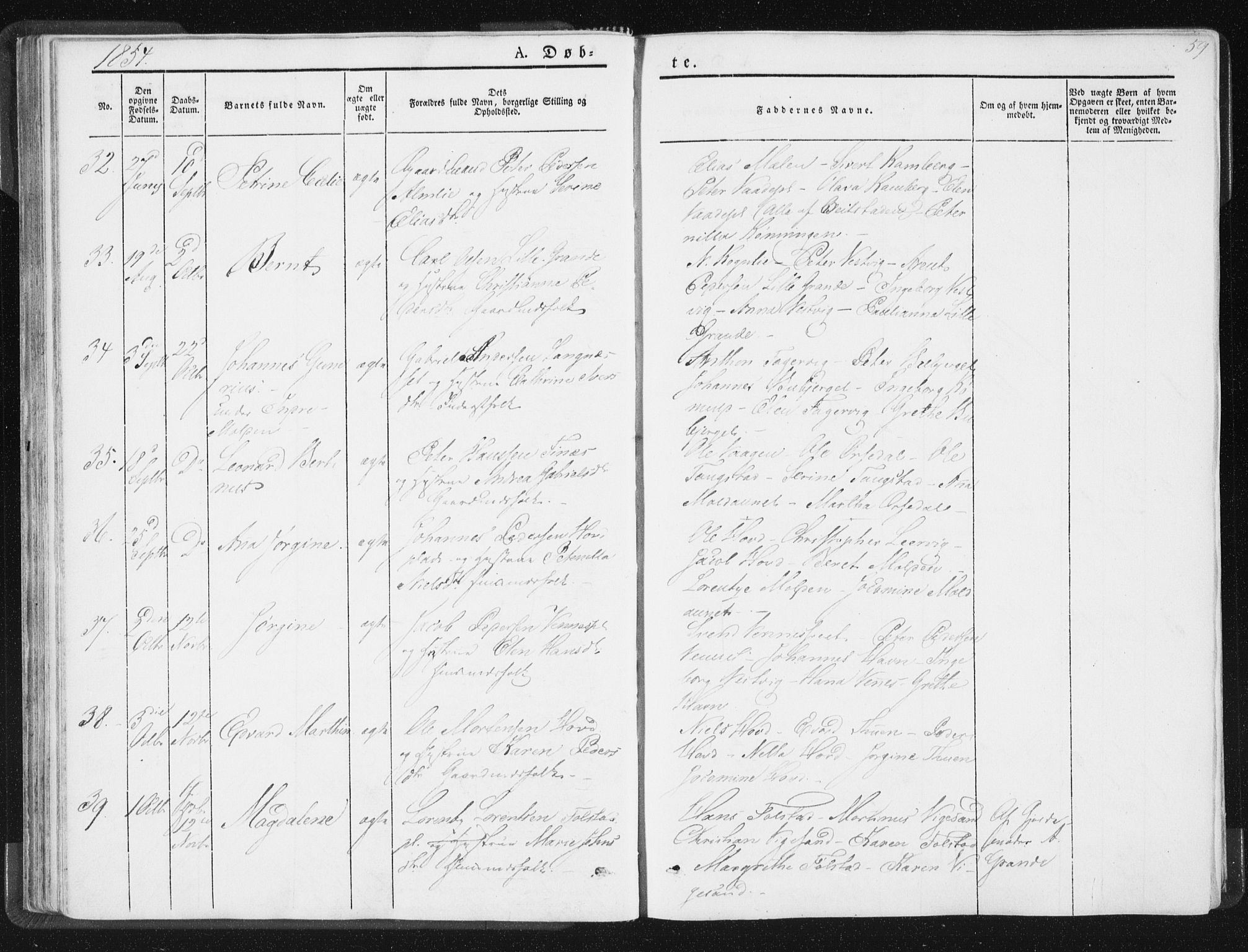 Ministerialprotokoller, klokkerbøker og fødselsregistre - Nord-Trøndelag, SAT/A-1458/744/L0418: Parish register (official) no. 744A02, 1843-1866, p. 59