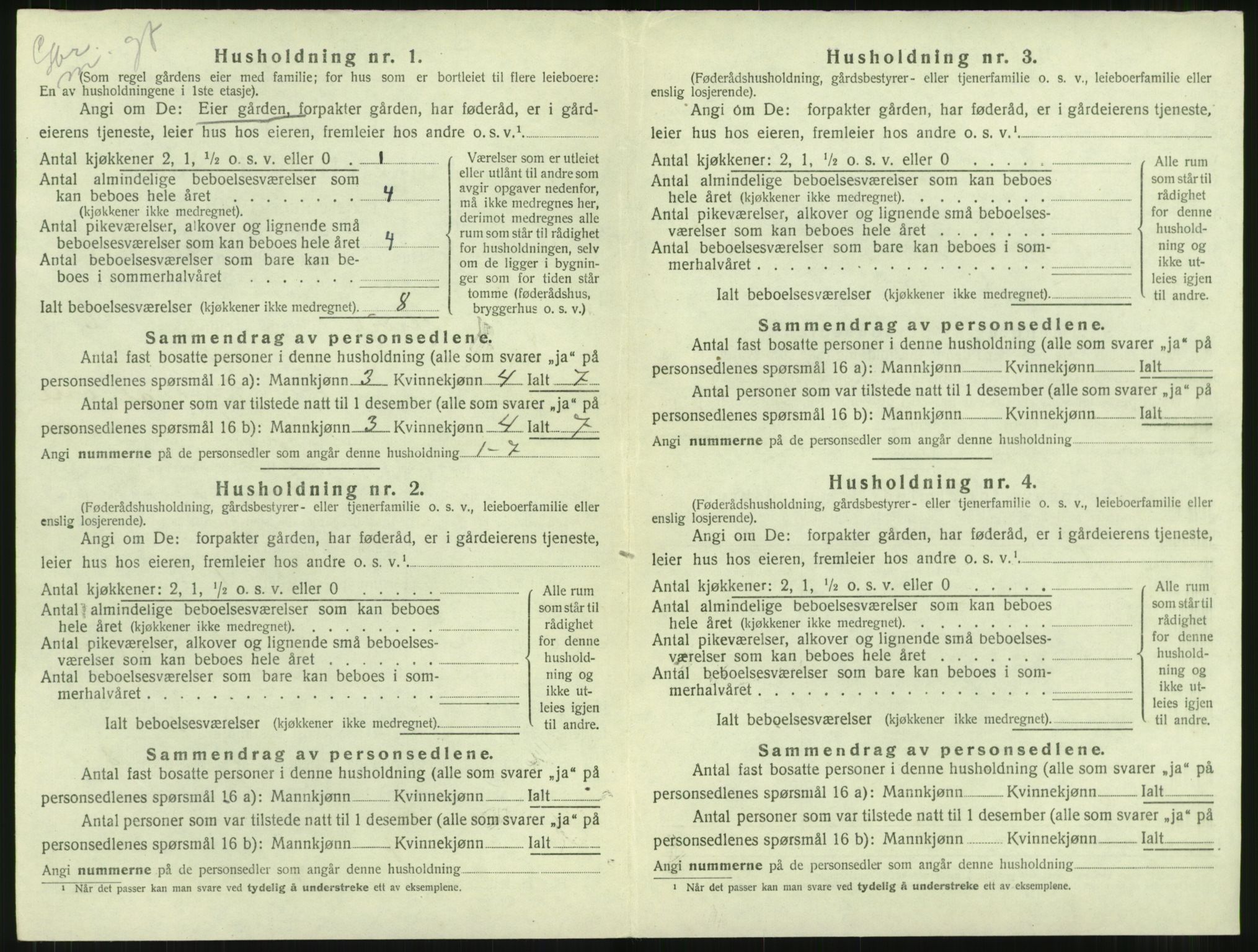 SAT, 1920 census for Aure, 1920, p. 327