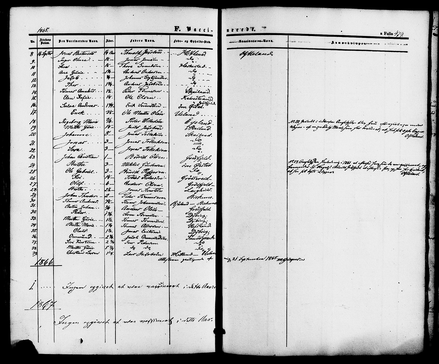 Lund sokneprestkontor, AV/SAST-A-101809/S06/L0010: Parish register (official) no. A 9, 1854-1886, p. 474