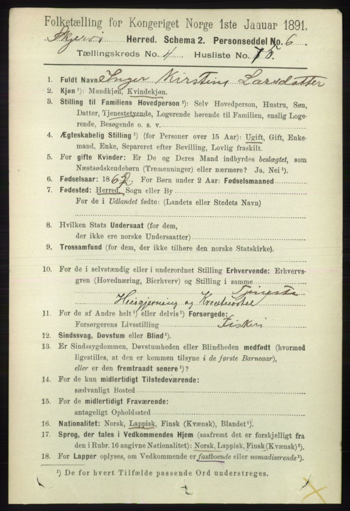 RA, 1891 census for 1941 Skjervøy, 1891, p. 2861