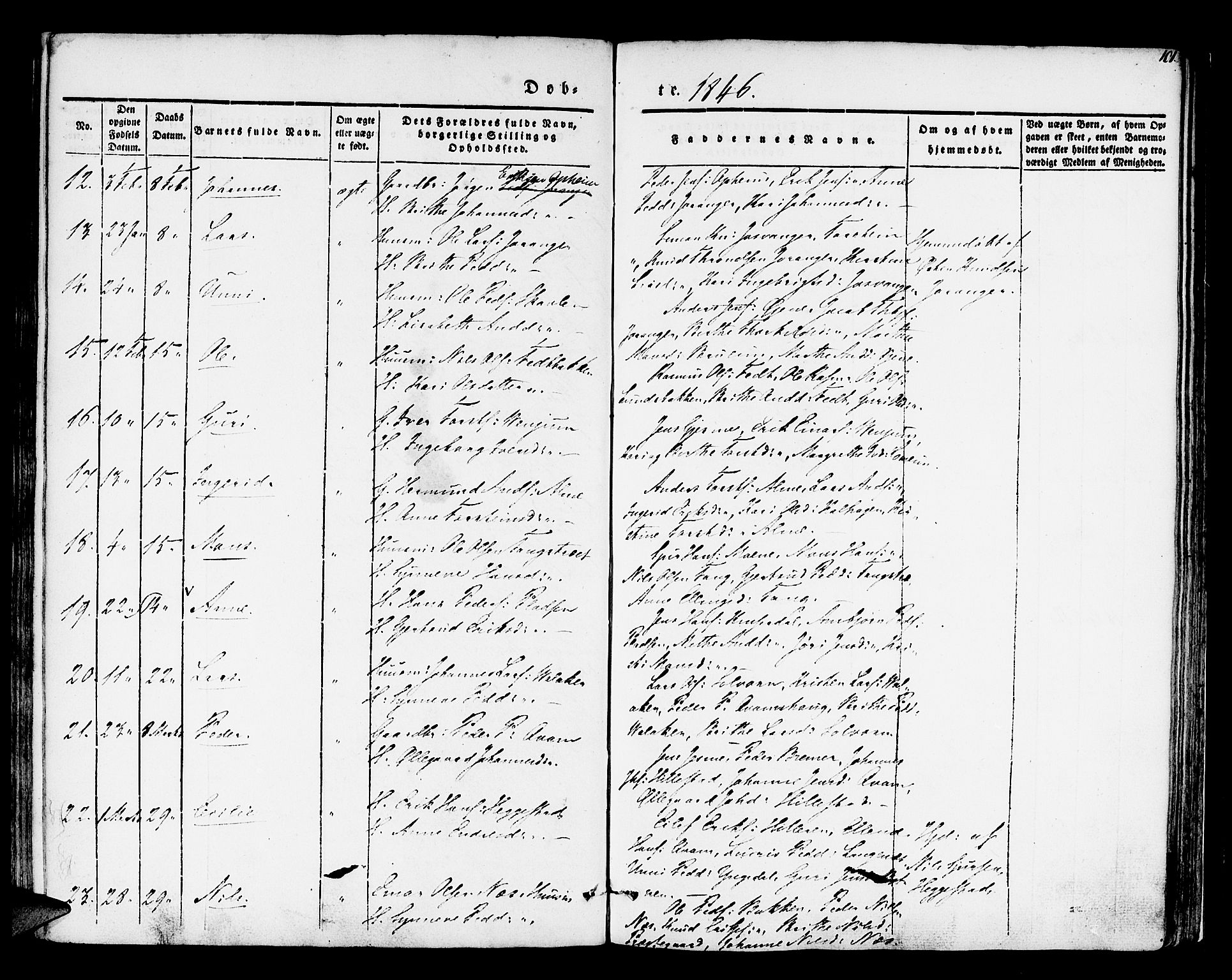 Hafslo sokneprestembete, AV/SAB-A-80301/H/Haa/Haaa/L0005: Parish register (official) no. A 5, 1834-1852, p. 101