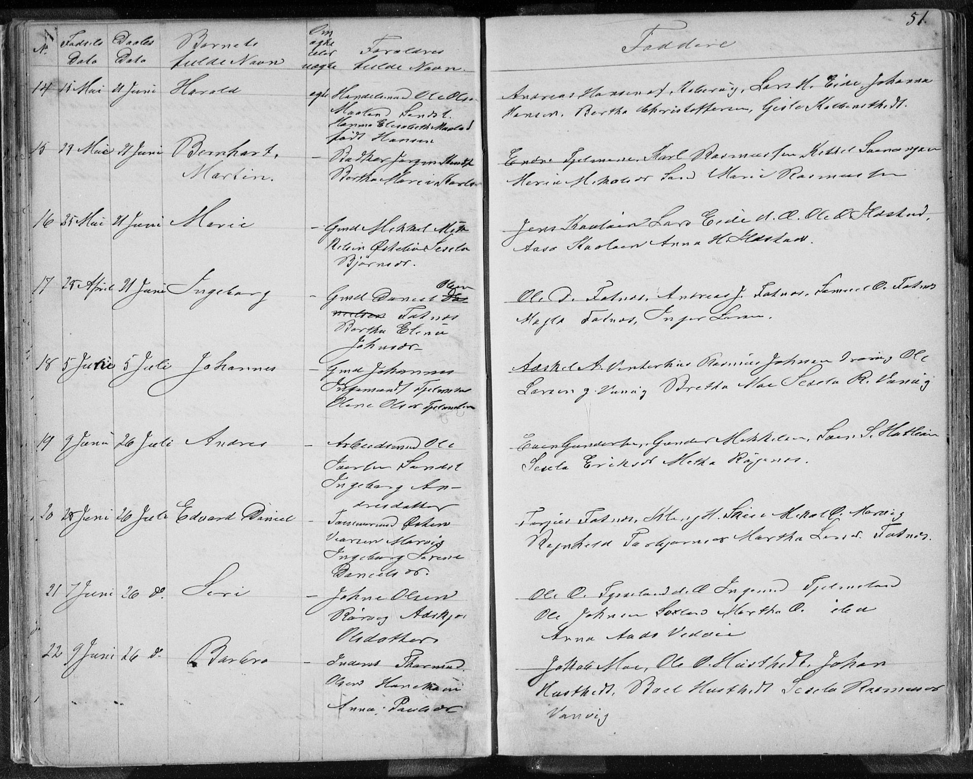 Sand sokneprestkontor, SAST/A-101848/01/IV/L0003: Parish register (copy) no. B 3, 1872-1935, p. 51