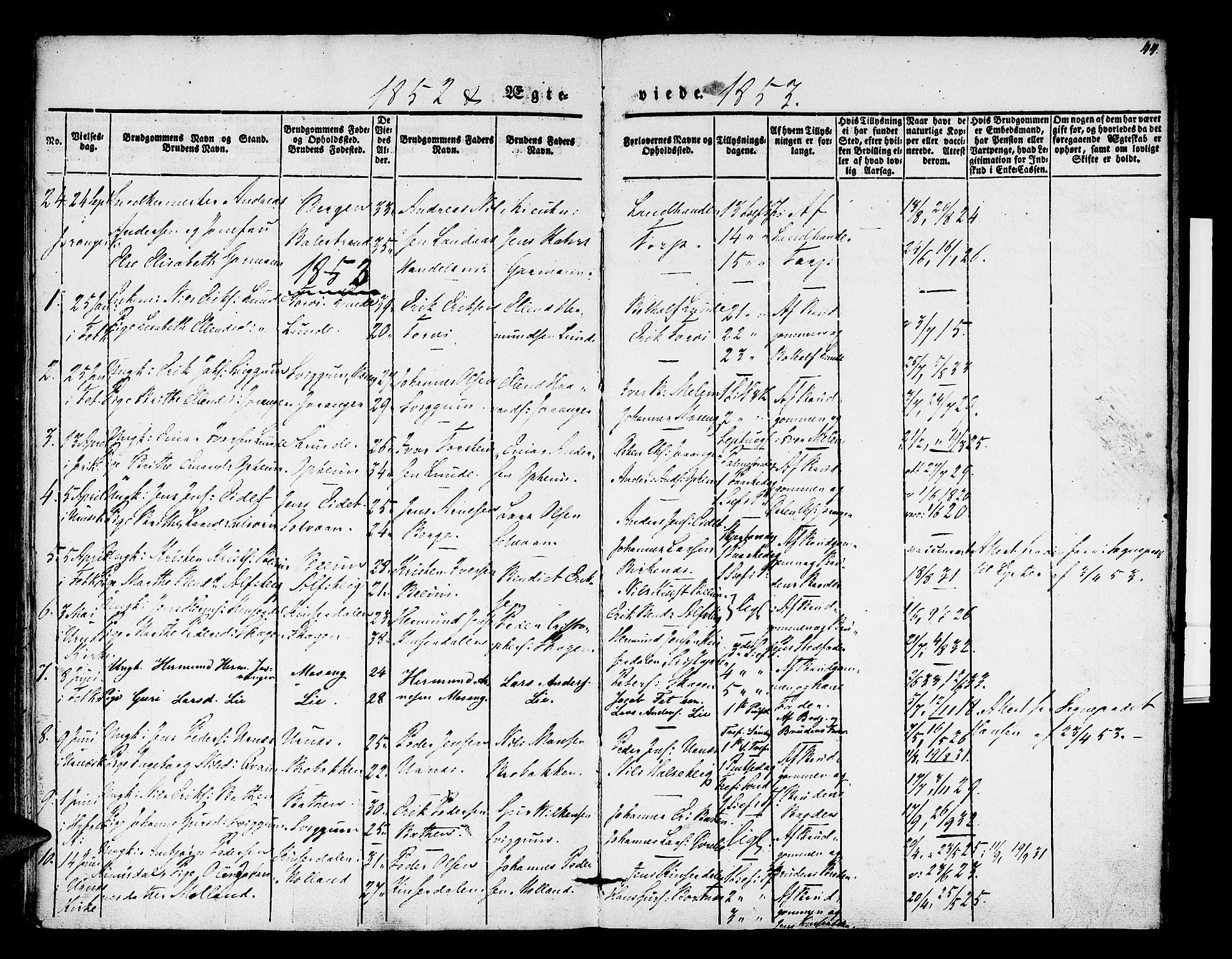 Hafslo sokneprestembete, SAB/A-80301/H/Haa/Haaa/L0007: Parish register (official) no. A 7, 1834-1854, p. 44