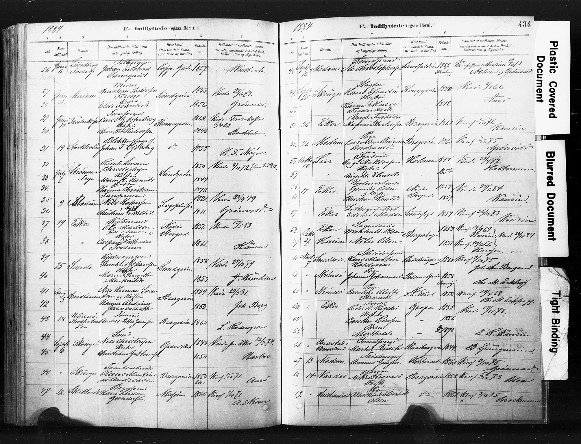 Bragernes kirkebøker, SAKO/A-6/F/Fb/L0006b: Parish register (official) no. II 6B, 1878-1885, p. 434