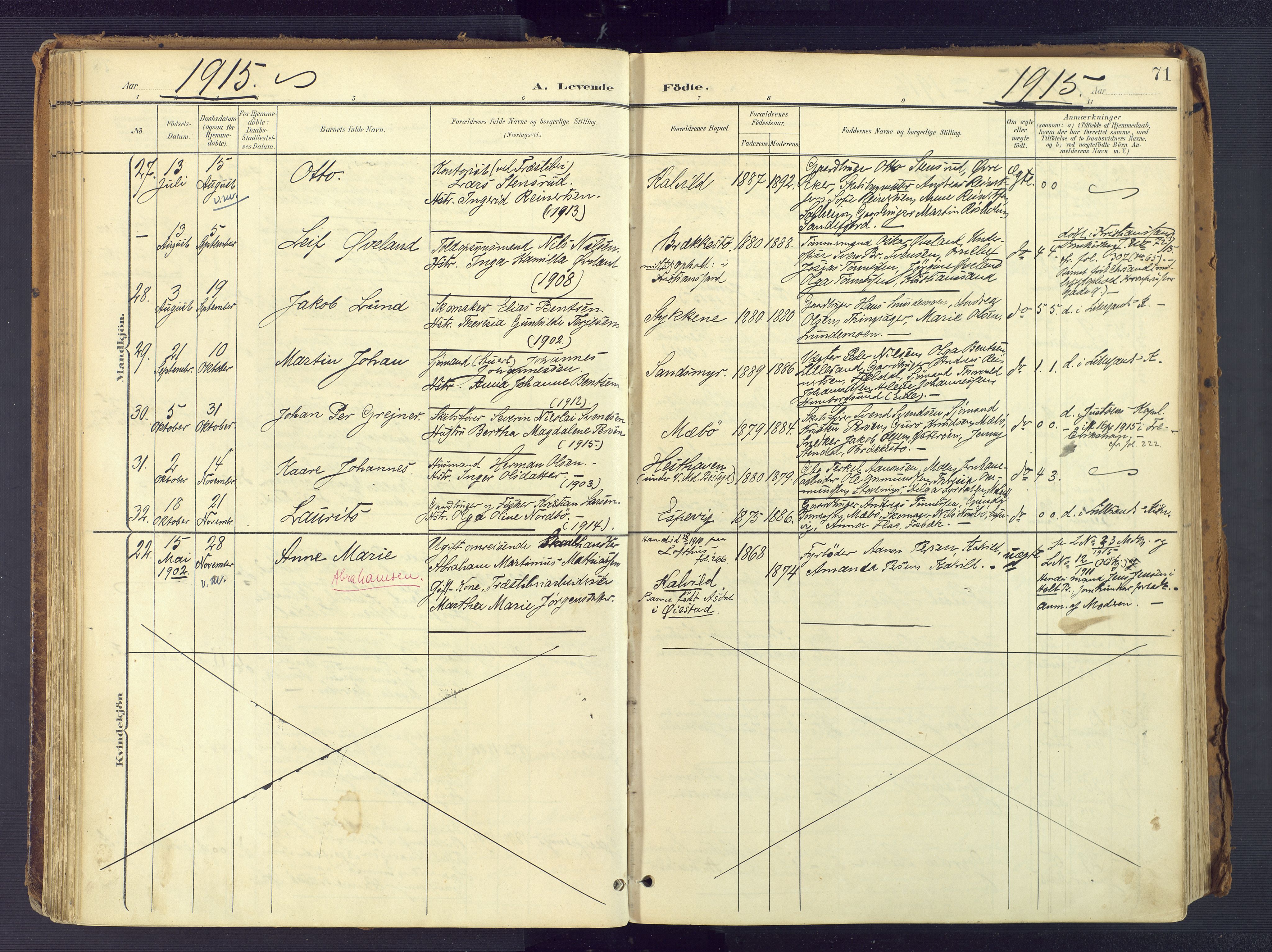 Vestre Moland sokneprestkontor, AV/SAK-1111-0046/F/Fa/Fab/L0010: Parish register (official) no. A 10, 1900-1926, p. 71