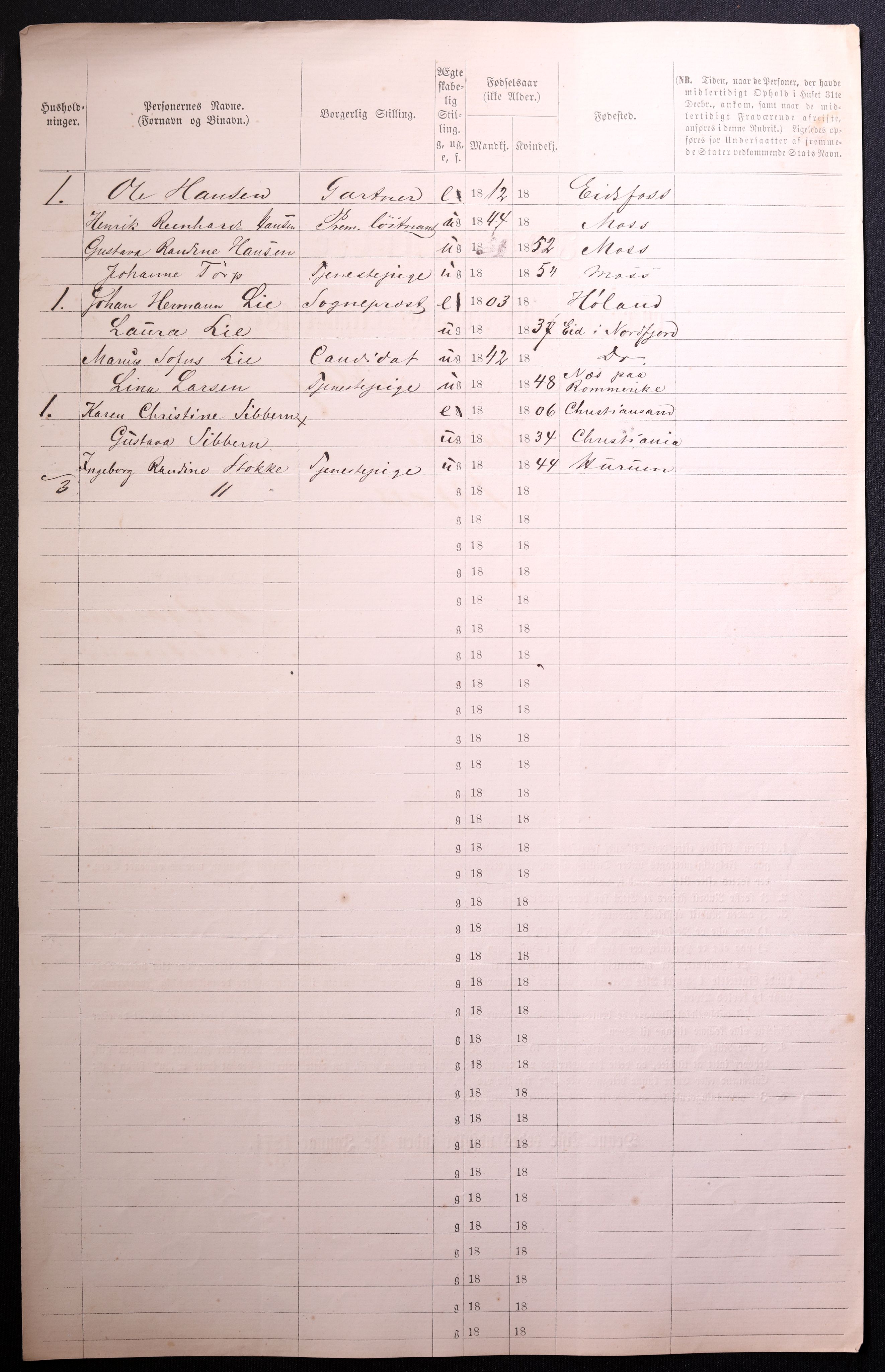 RA, 1870 census for 0104 Moss, 1870, p. 484