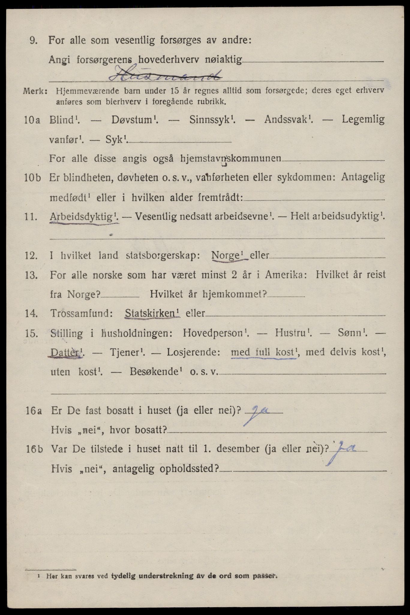 SAST, 1920 census for Jelsa, 1920, p. 813