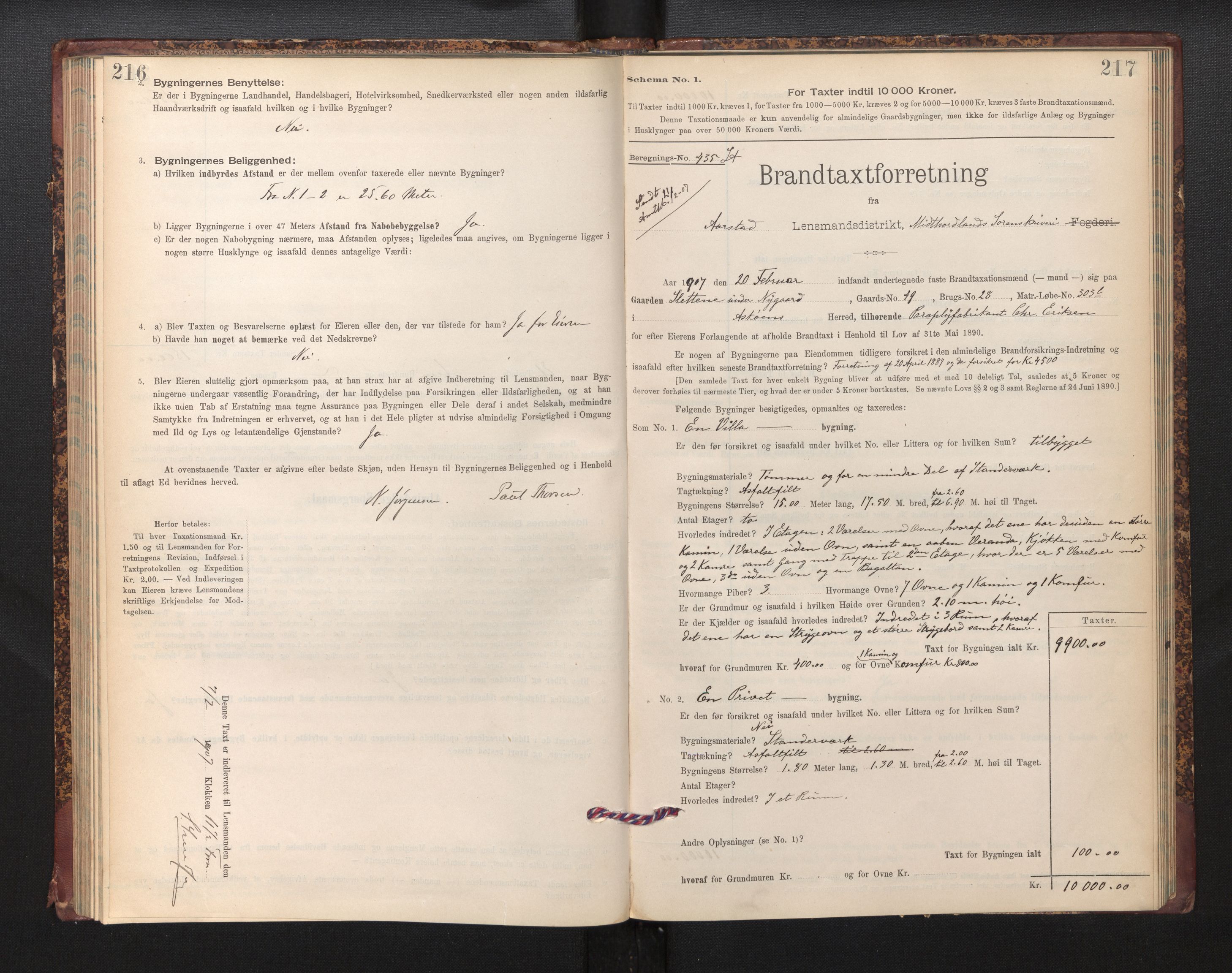 Lensmannen i Årstad, SAB/A-36201/0012/L0013: Branntakstprotokoll,skjematakst, 1901-1907, p. 216-217
