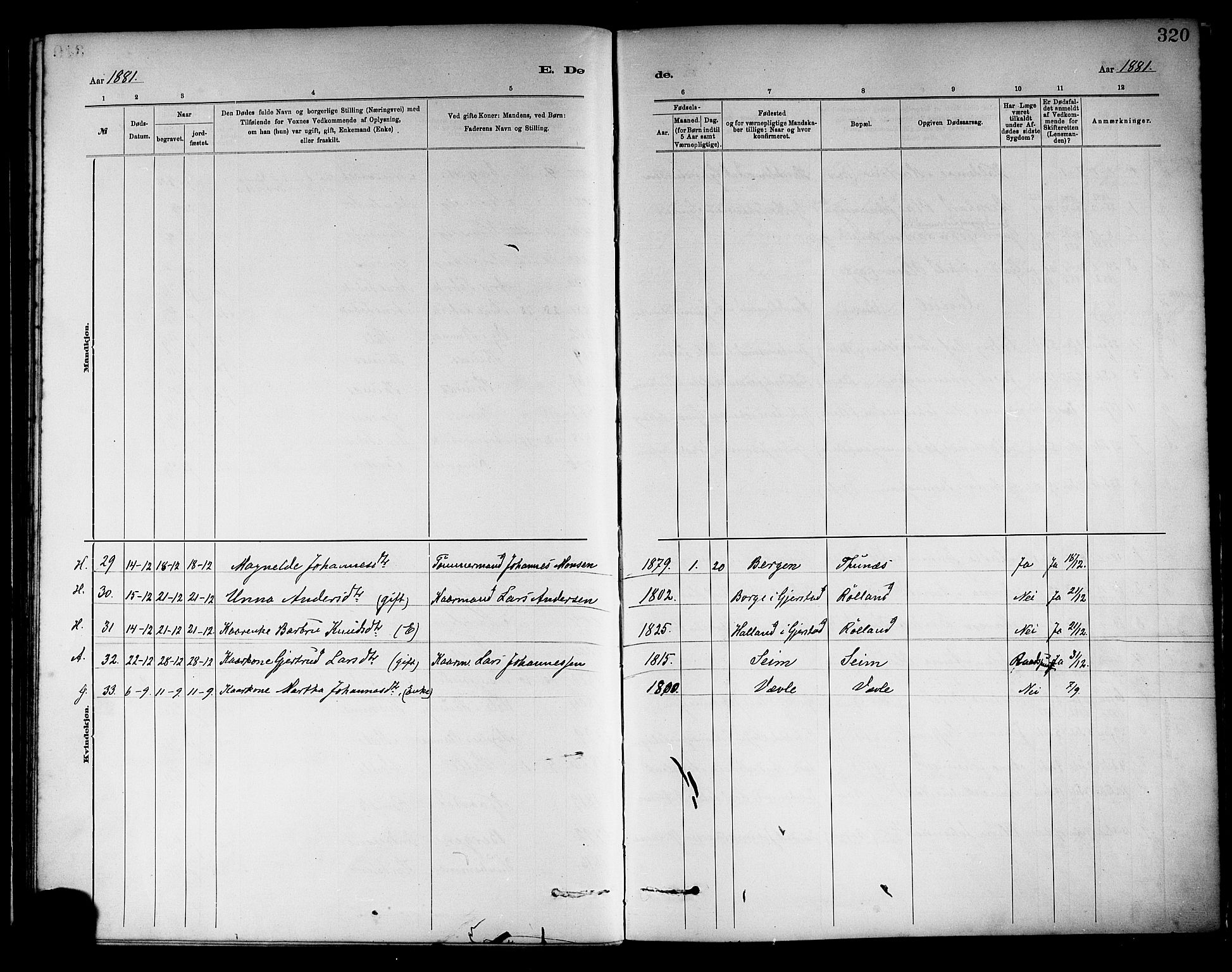 Haus sokneprestembete, AV/SAB-A-75601/H/Haa: Parish register (official) no. A 19II, 1878-1886, p. 320