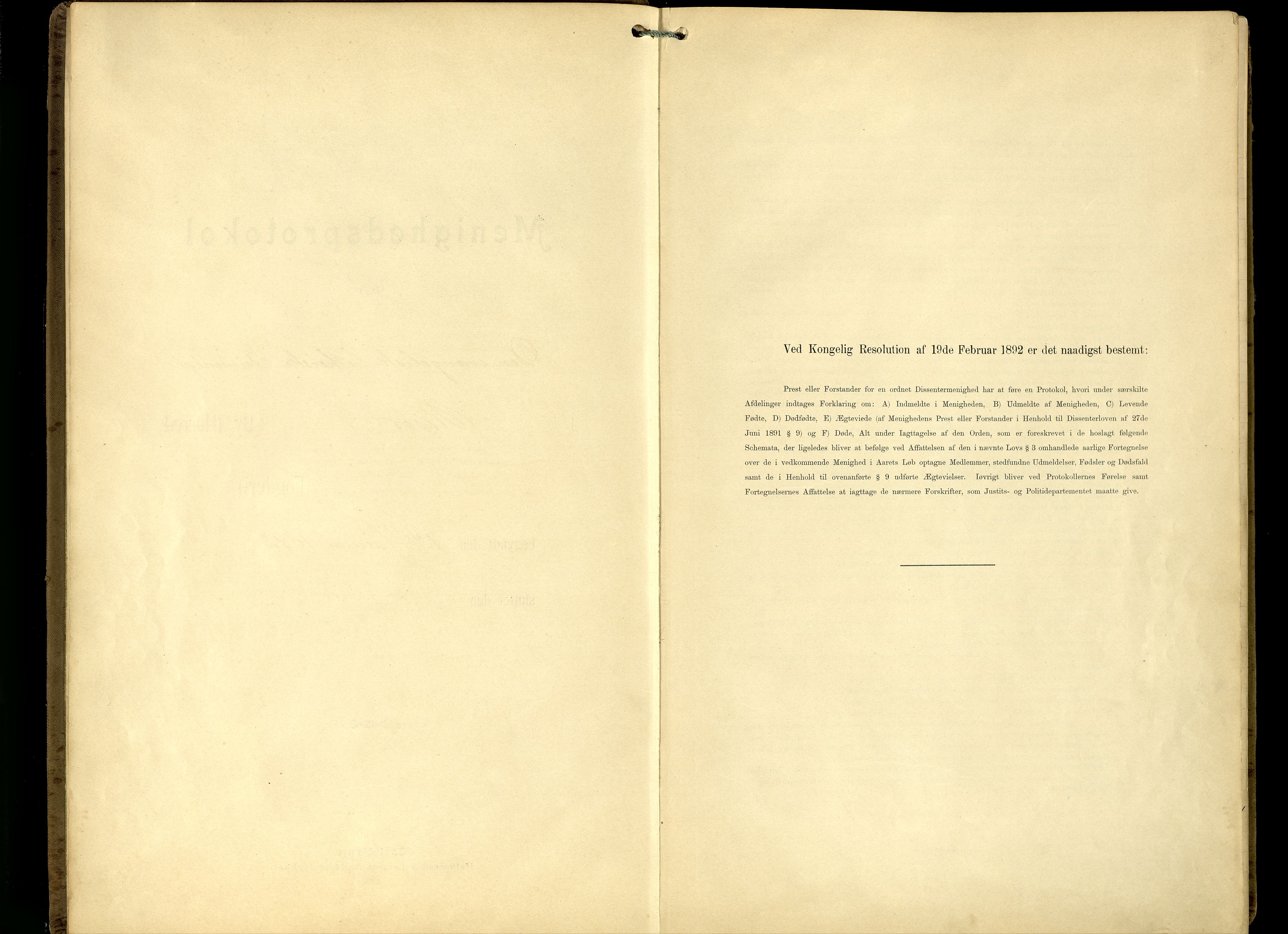 Den evangelisk-lutherske frimenighet, Risør, SAK/1292-0007/F/Fa/L0002: Dissenter register no. F 18, 1892-1954