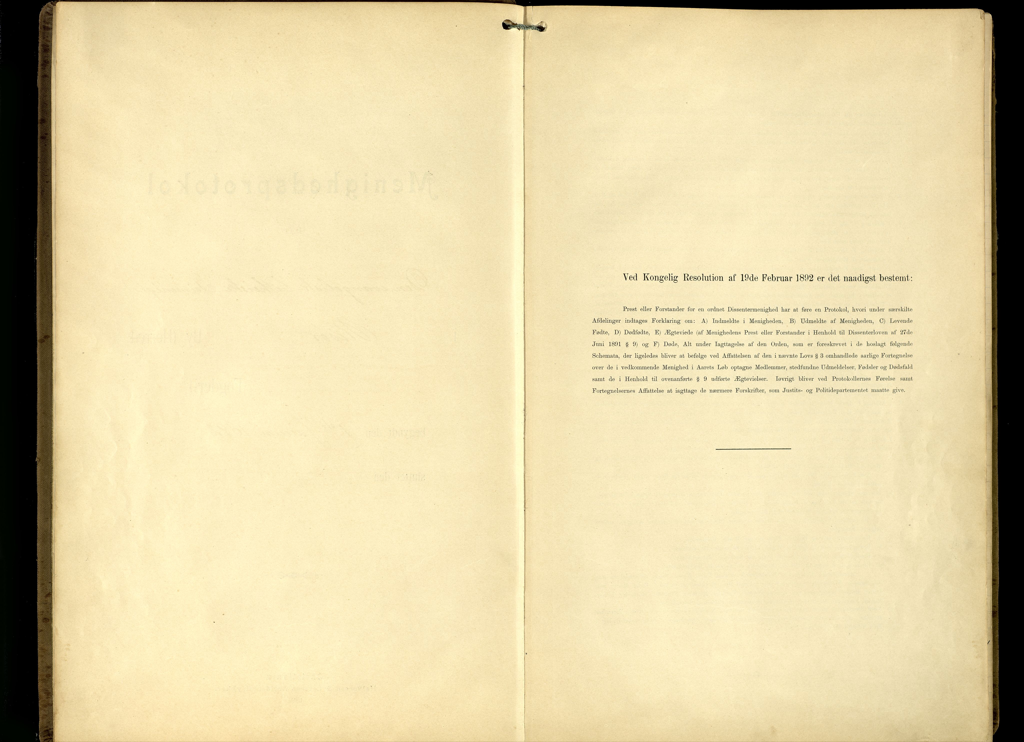 Den evangelisk-lutherske frimenighet, Risør, AV/SAK-1292-0007/F/Fa/L0002: Dissenter register no. F 18, 1892-1954