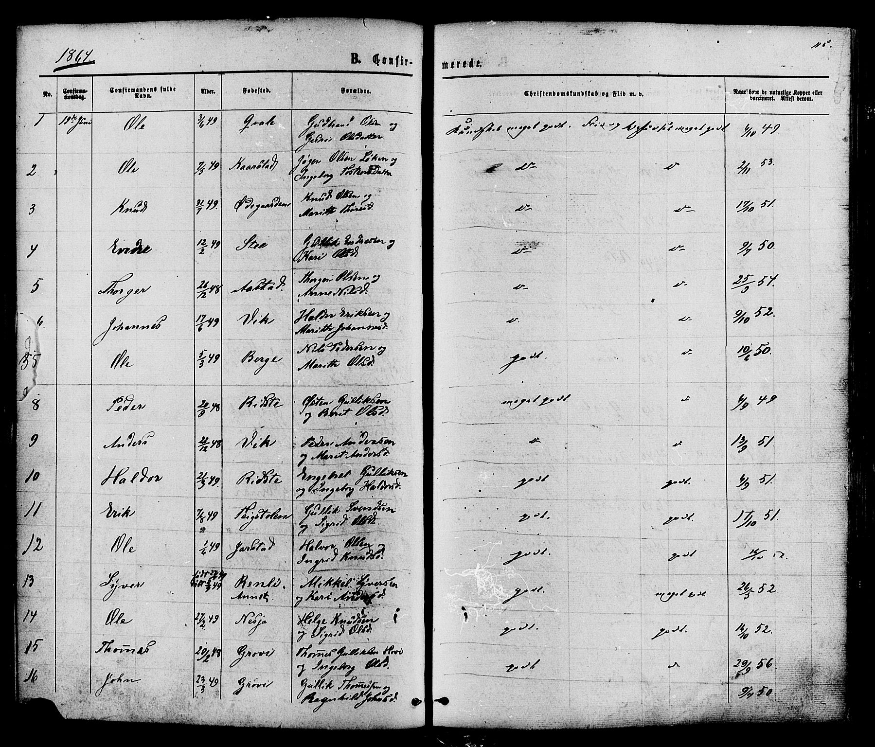 Vestre Slidre prestekontor, SAH/PREST-136/H/Ha/Haa/L0003: Parish register (official) no. 3, 1865-1880, p. 115