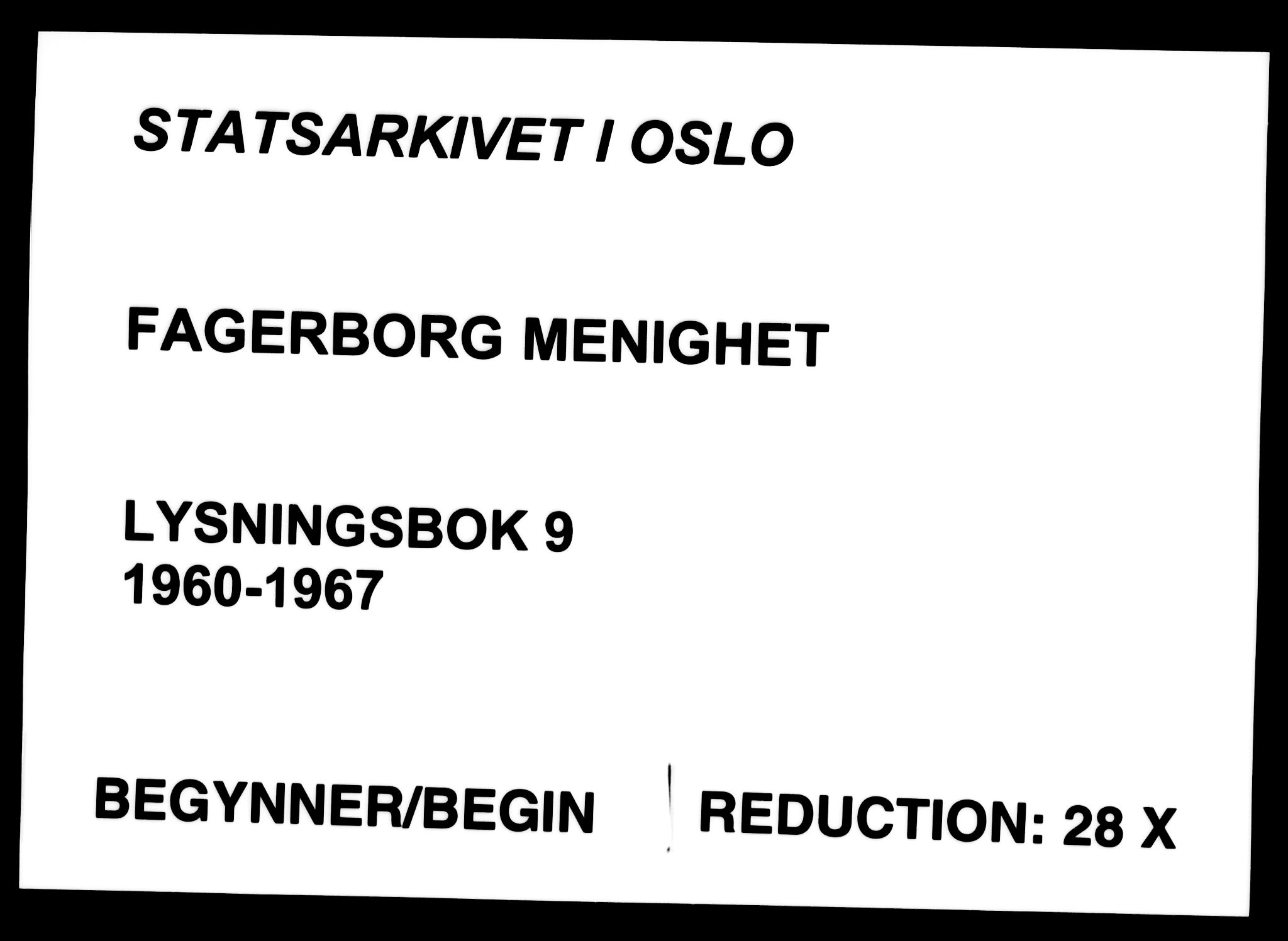 Fagerborg prestekontor Kirkebøker, SAO/A-10844/H/Ha/L0009: Banns register no. 9, 1960-1967