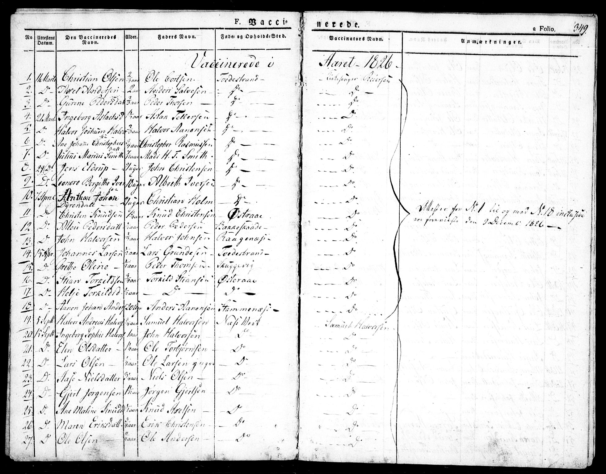 Holt sokneprestkontor, AV/SAK-1111-0021/F/Fa/L0006: Parish register (official) no. A 6, 1820-1835, p. 349