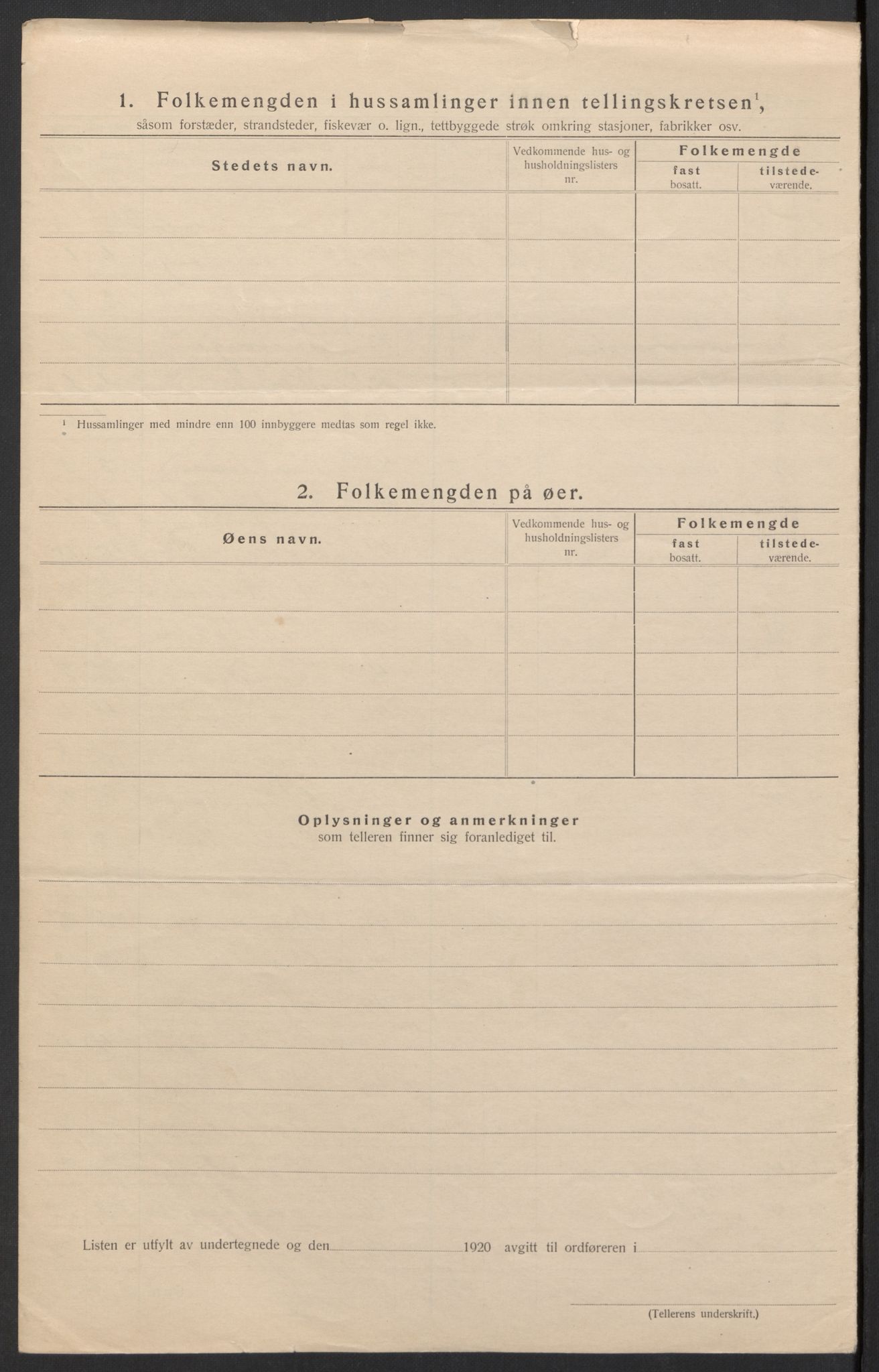 SAH, 1920 census for Øyer, 1920, p. 11