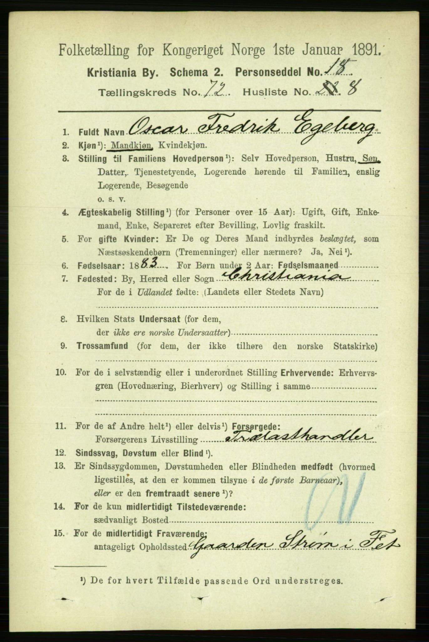 RA, 1891 census for 0301 Kristiania, 1891, p. 39328